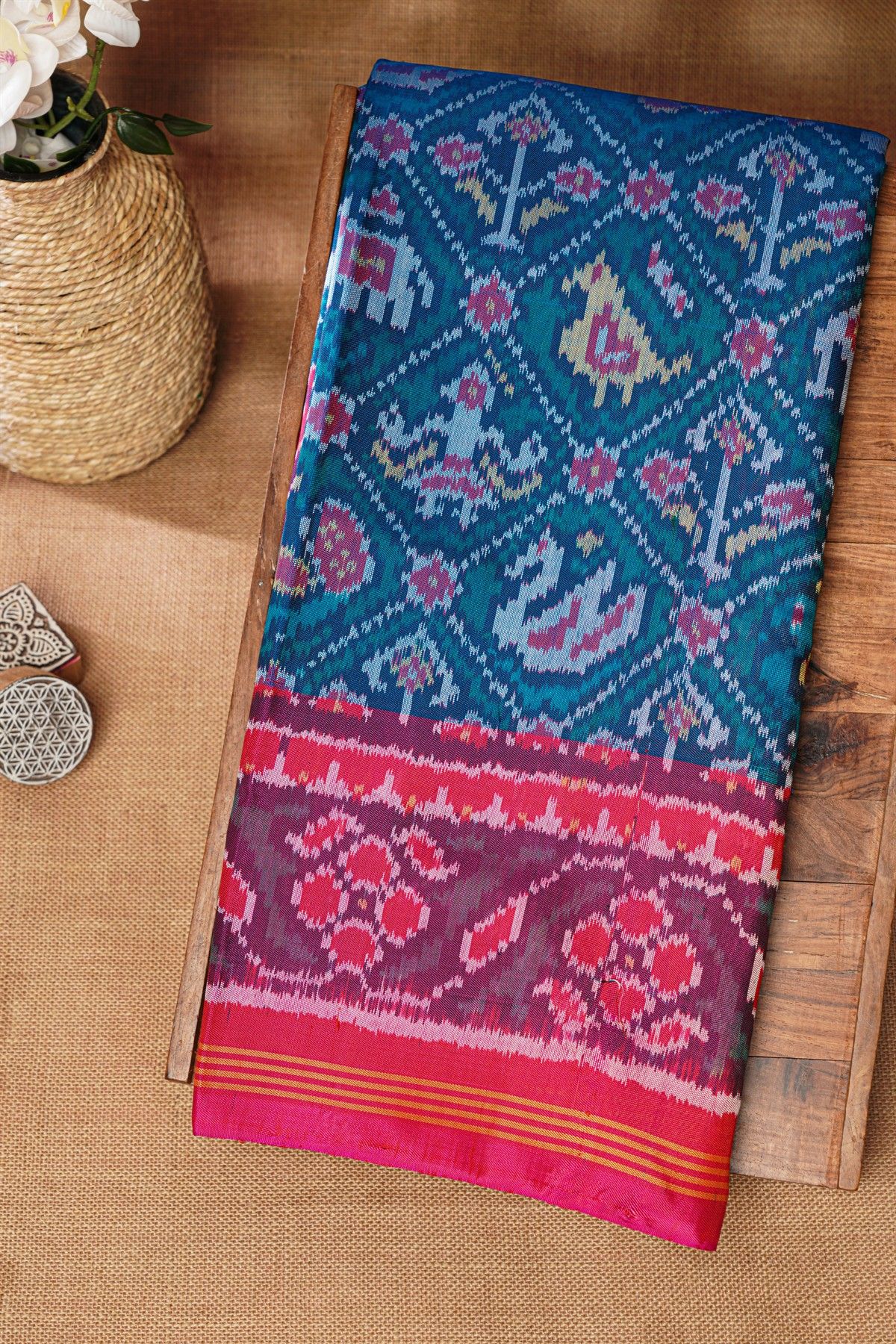 Patola Silk Sea Blue Saree