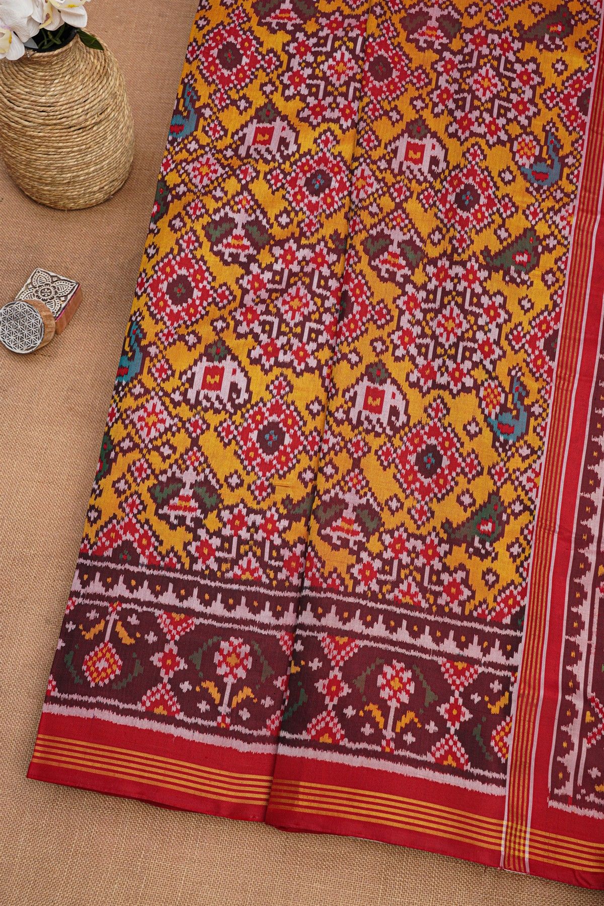 Patola Silk Yellow Saree