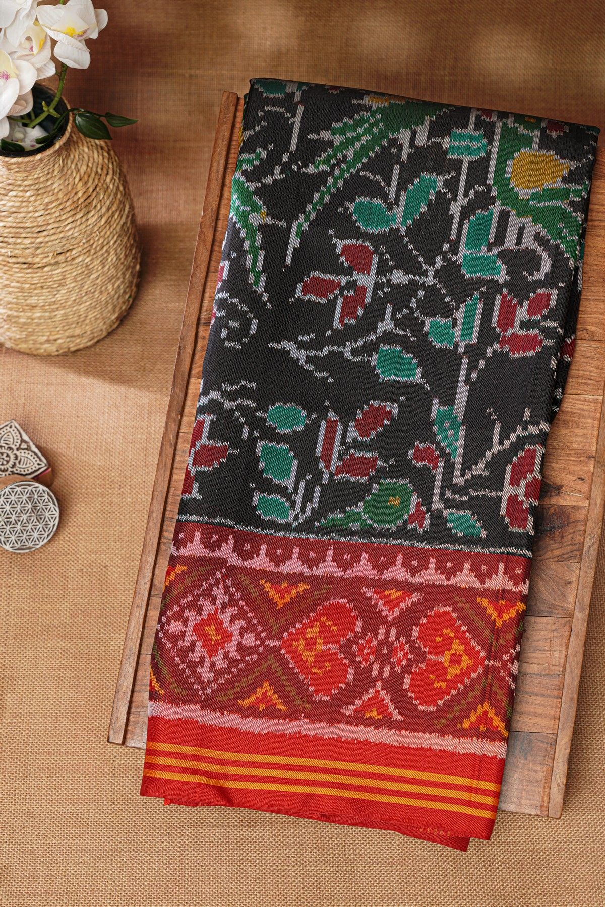 Patola Silk Black Saree