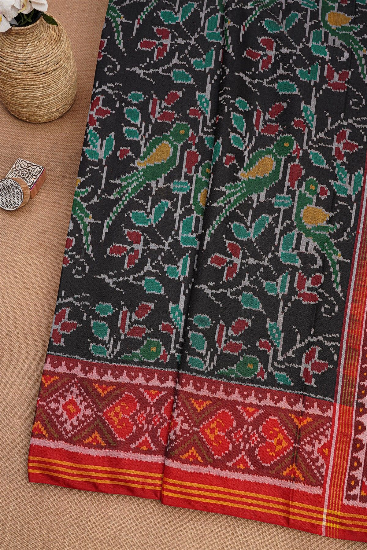 Patola Silk Black Saree