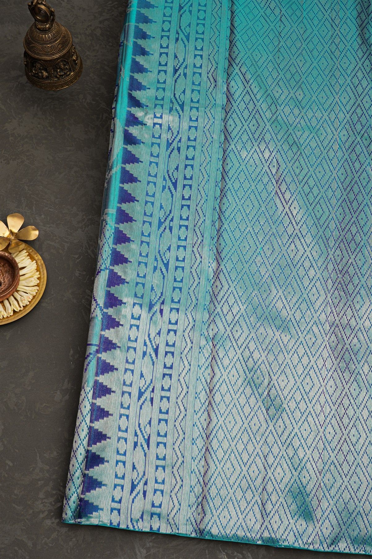 Kancheepuram Silk Sea Blue Saree
