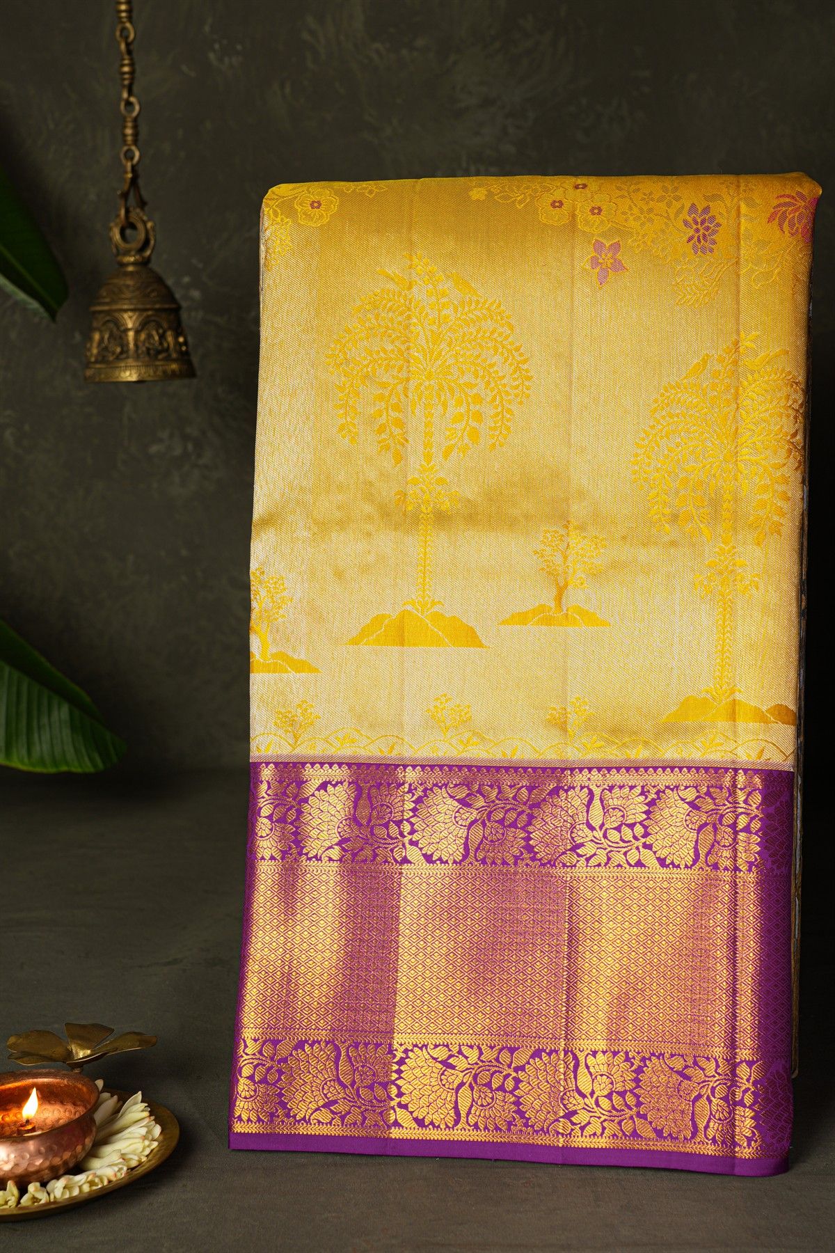 Kancheepuram Silk Mustard Saree