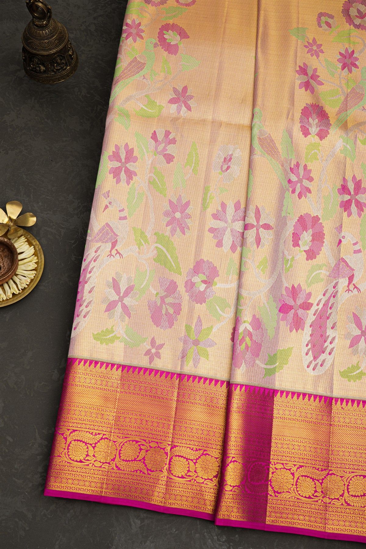 Kancheepuram Silk Light Peach Saree