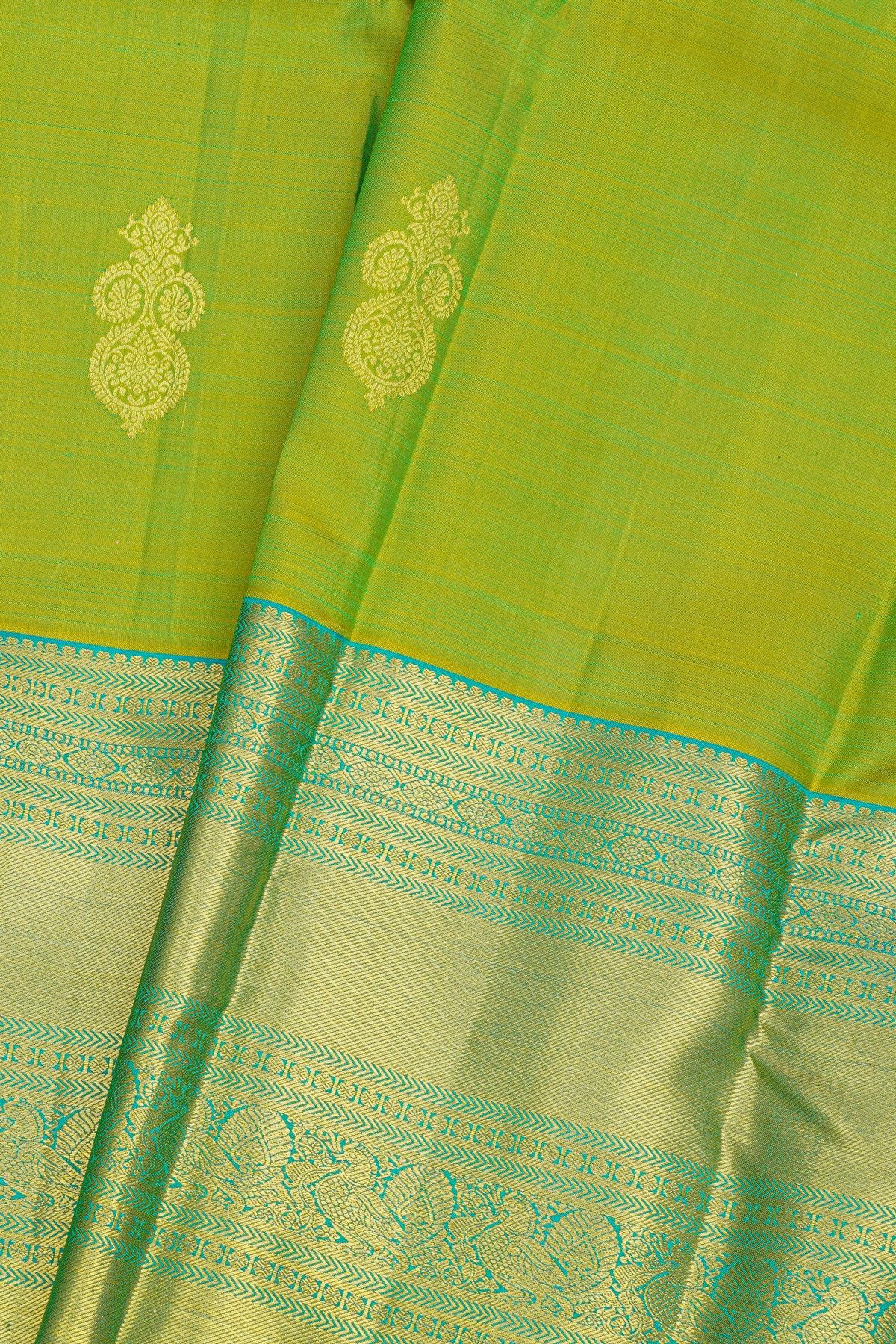 Kancheepuram Silk Parrot Green Saree