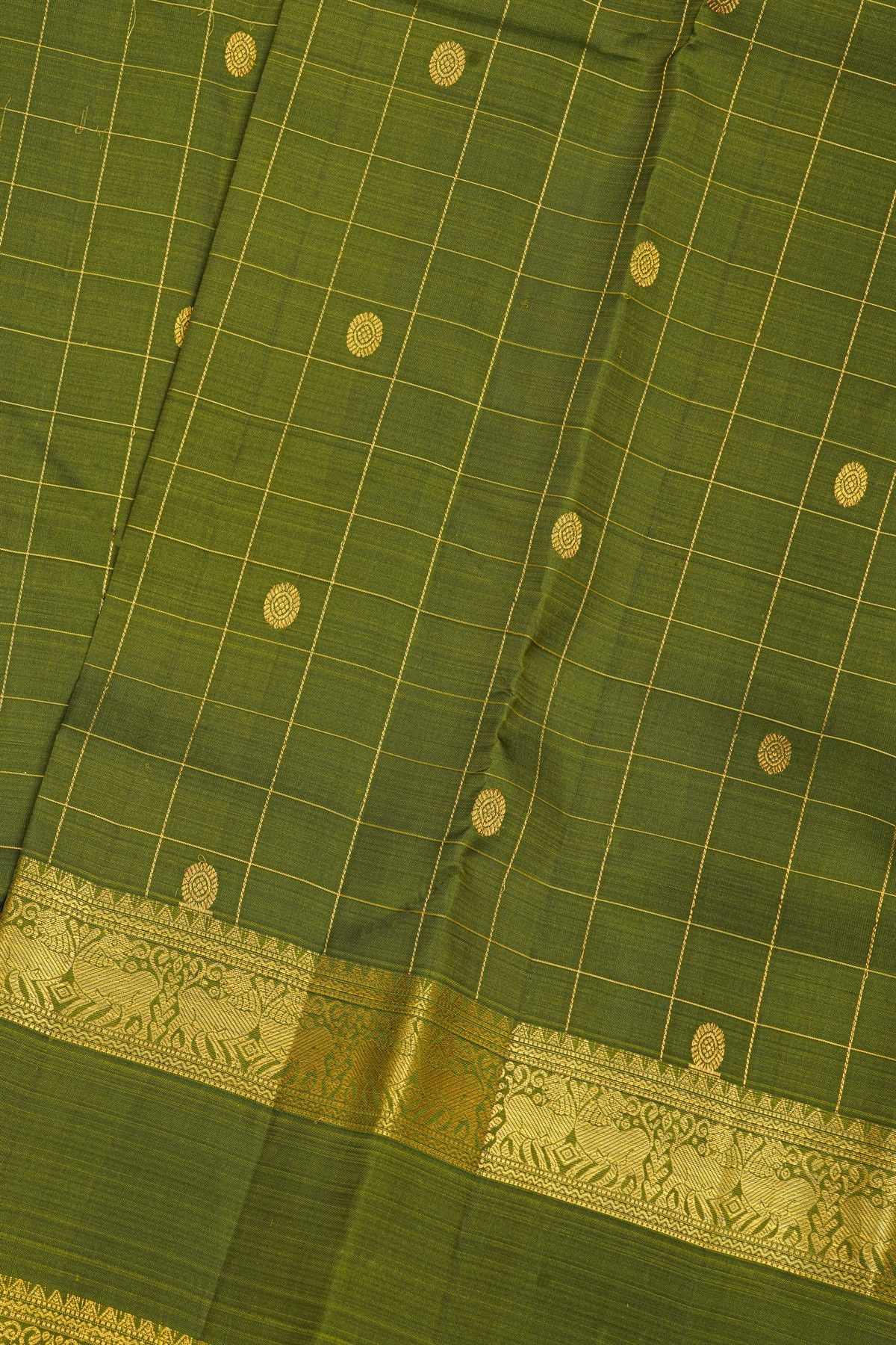 Kancheepuram Silk Mehendi Green Saree