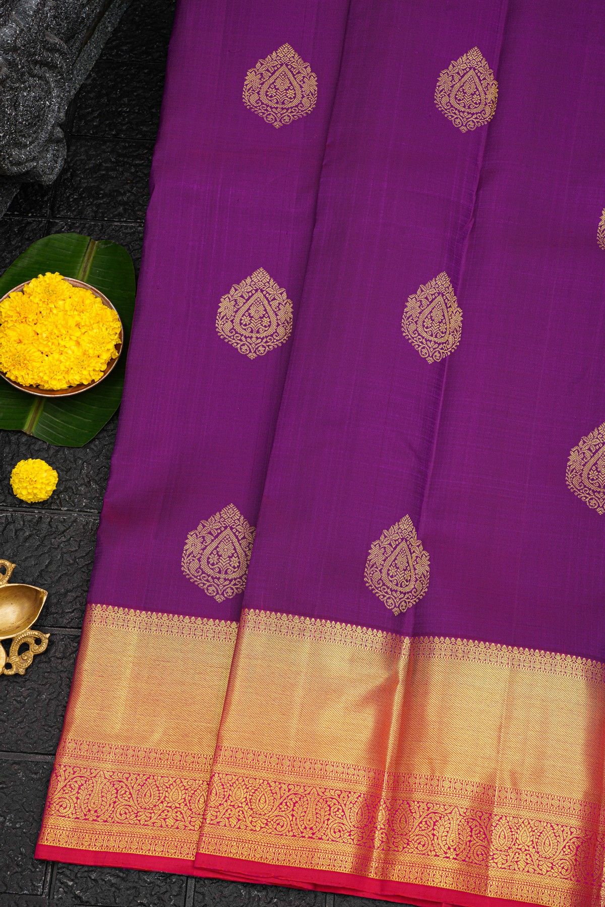 Kancheepuram Silk Purple Saree