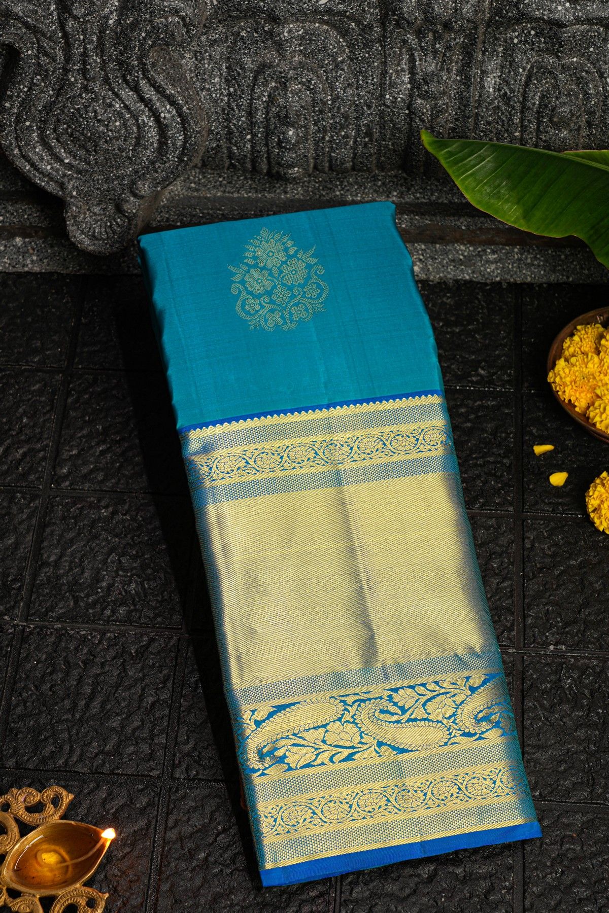 Kancheepuram Silk Sky Blue Saree