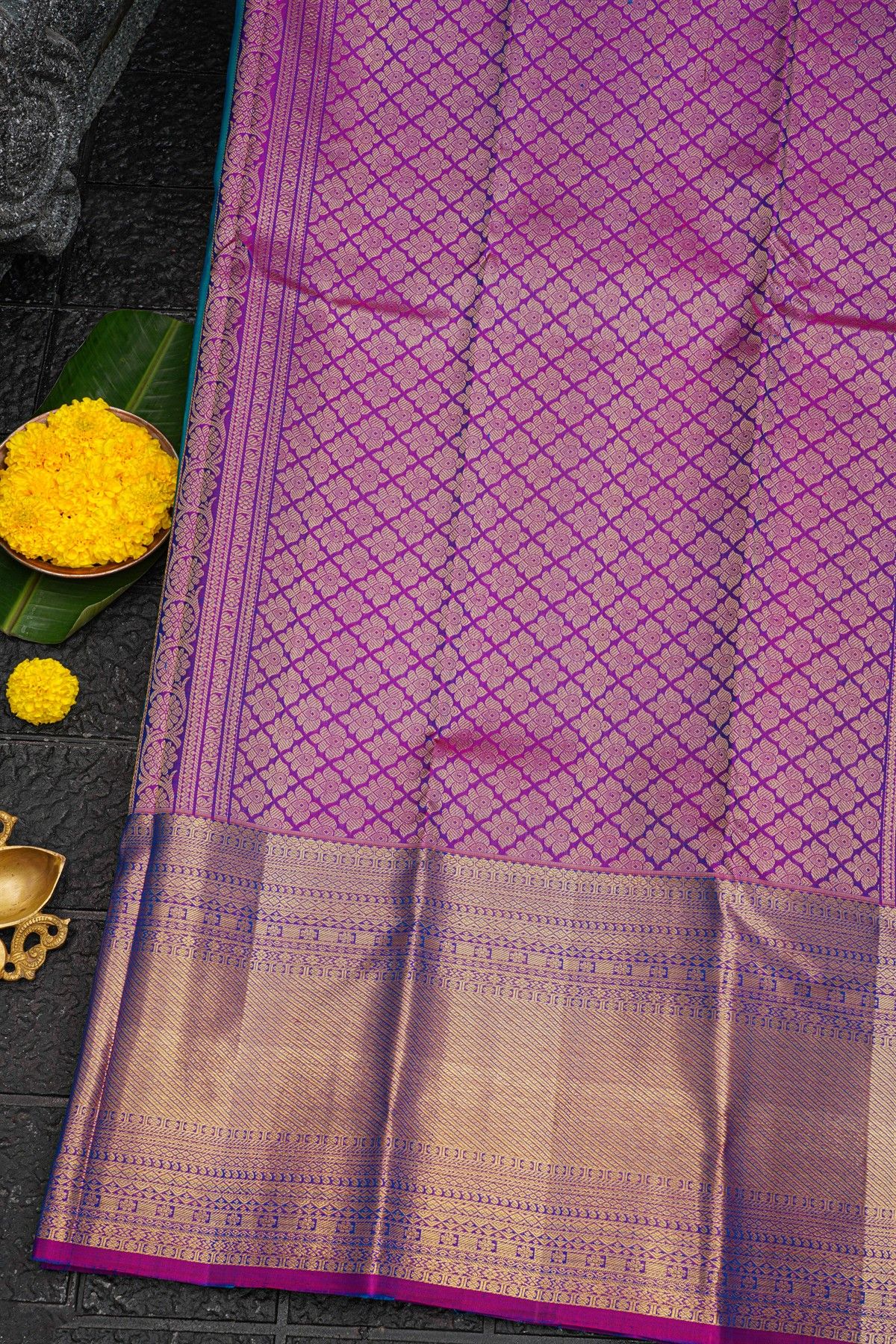 Kancheepuram Silk Sea Blue Saree