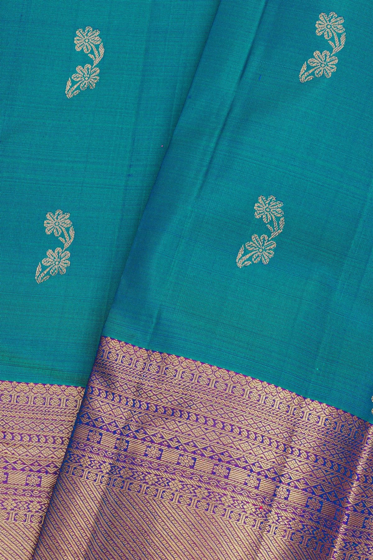 Kancheepuram Silk Sea Blue Saree