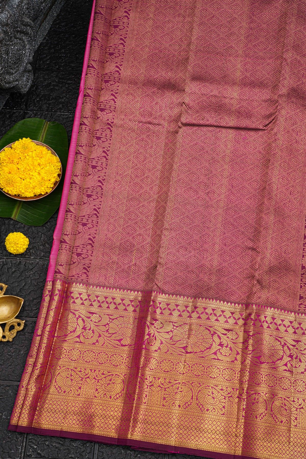 Kancheepuram Silk Pink Saree