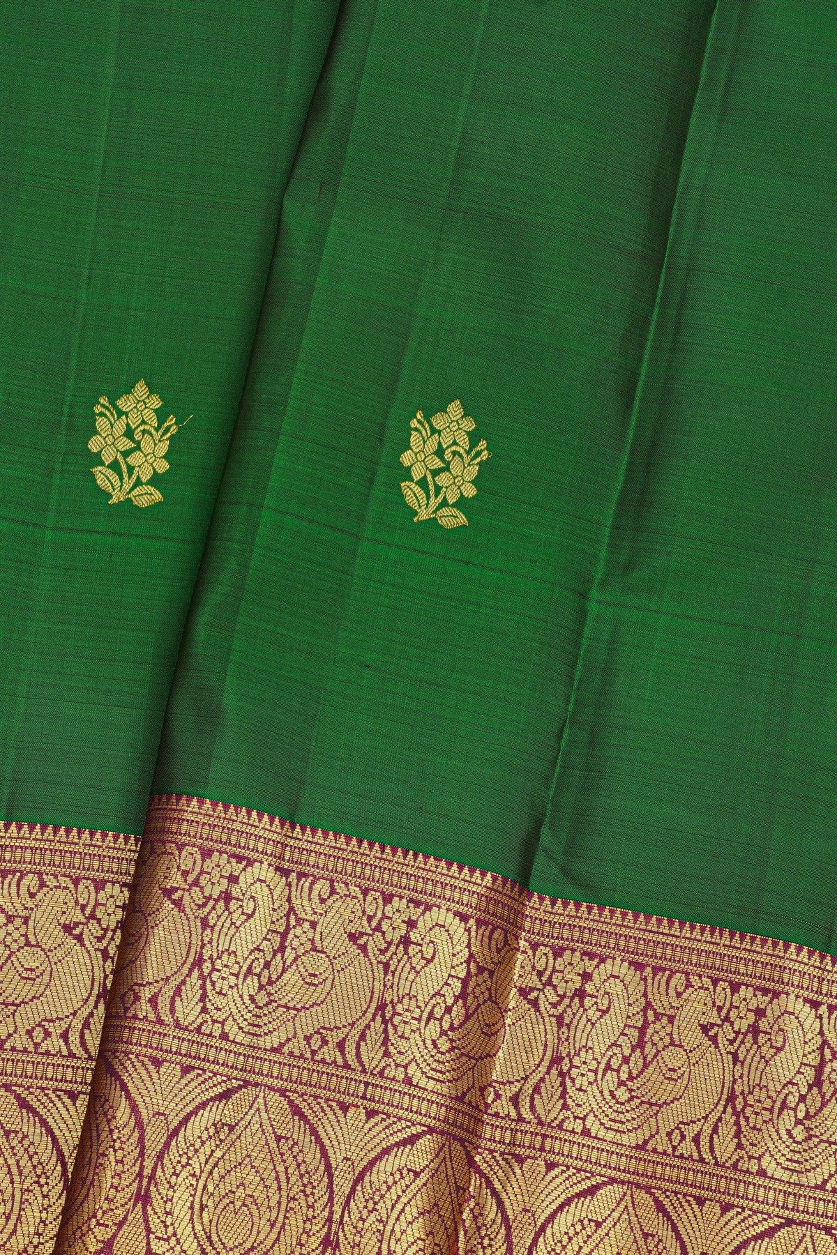 Kancheepuram Silk Bottle Green Saree