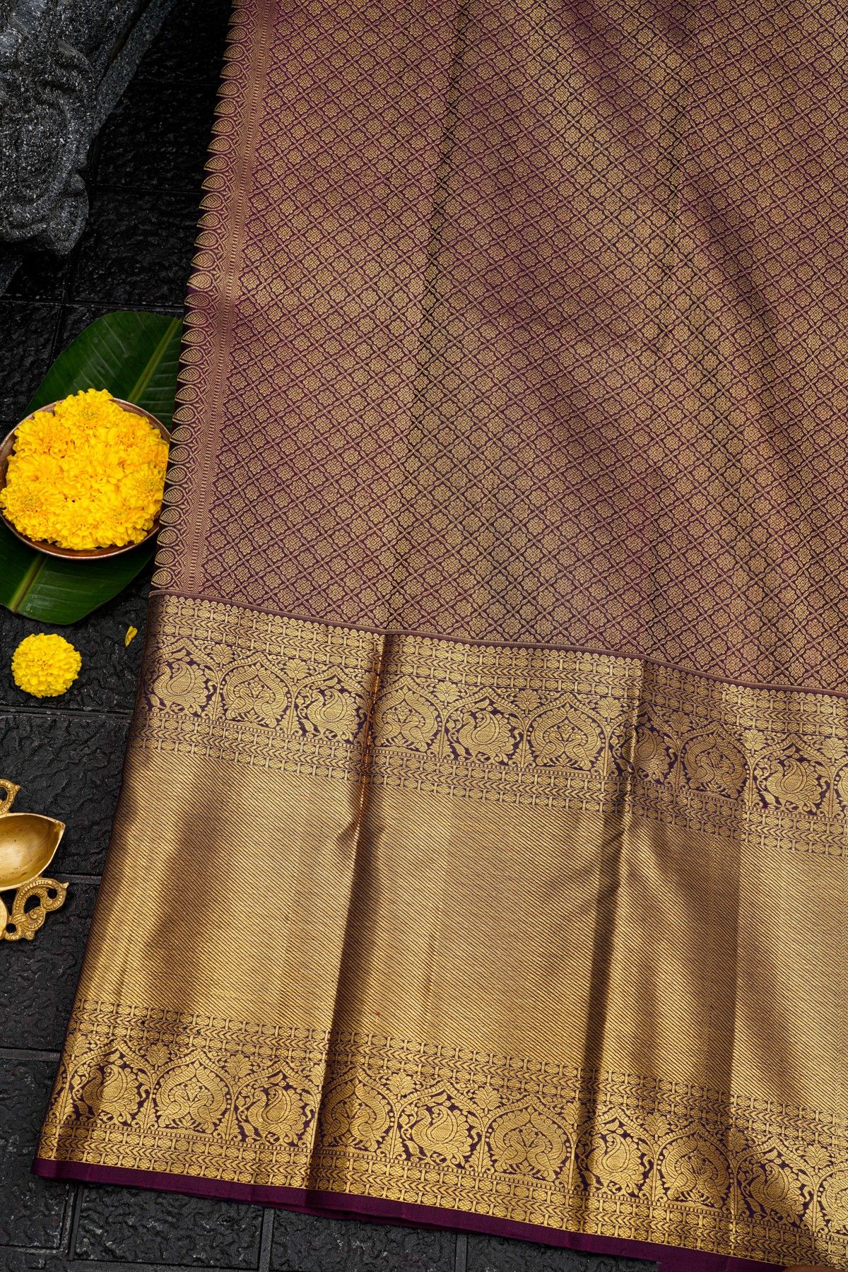 Kancheepuram Silk Lavender Saree