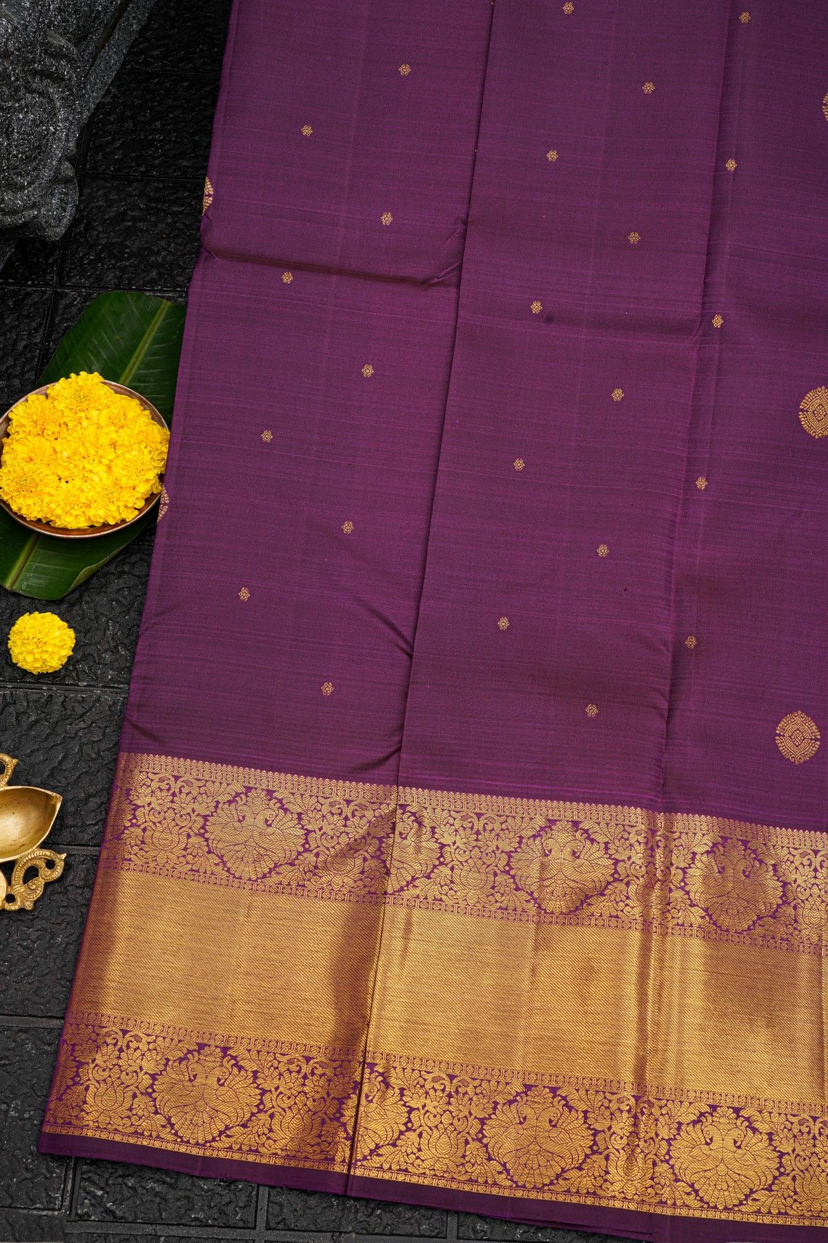 Kancheepuram Silk Wine Saree