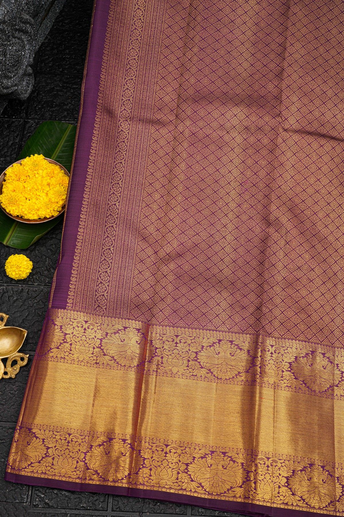 Kancheepuram Silk Wine Saree