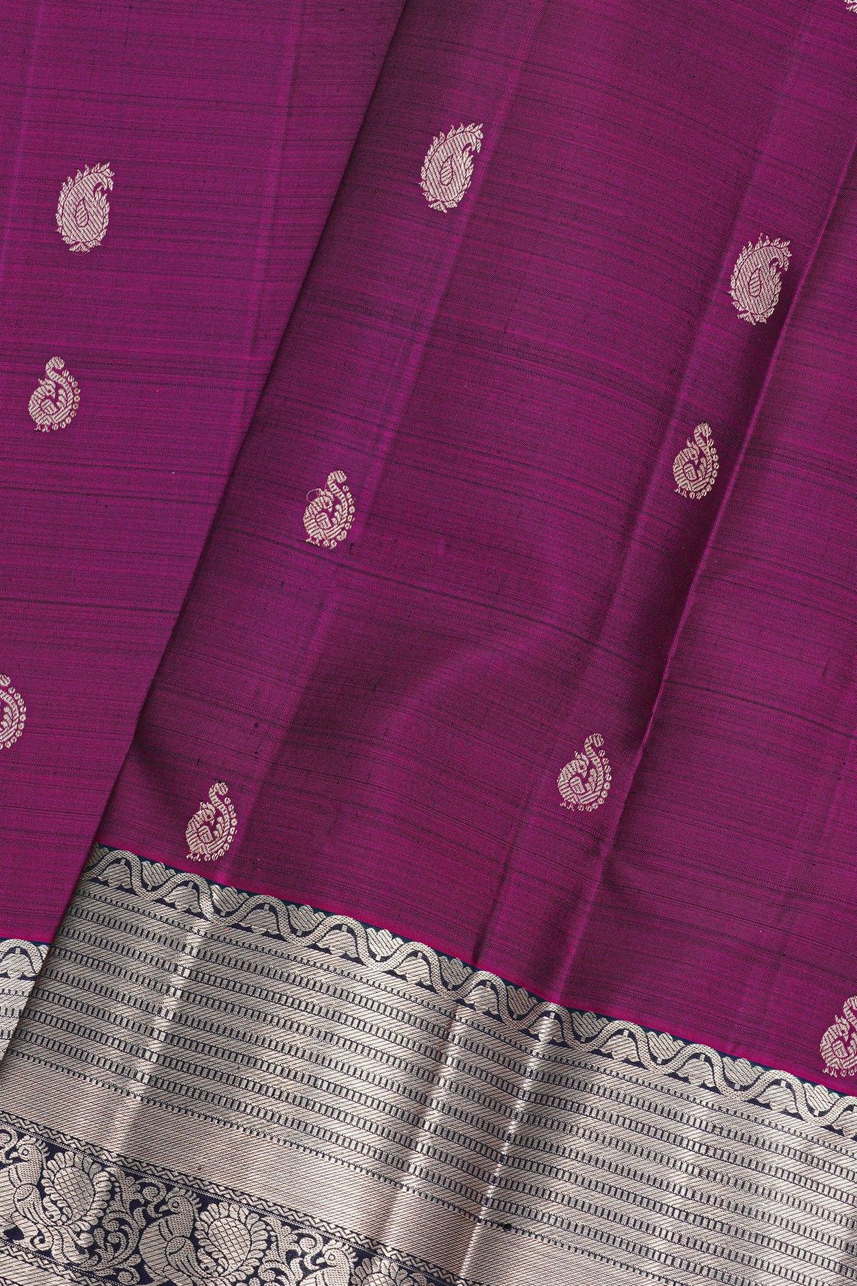 Kancheepuram Silk Dark Purple Saree