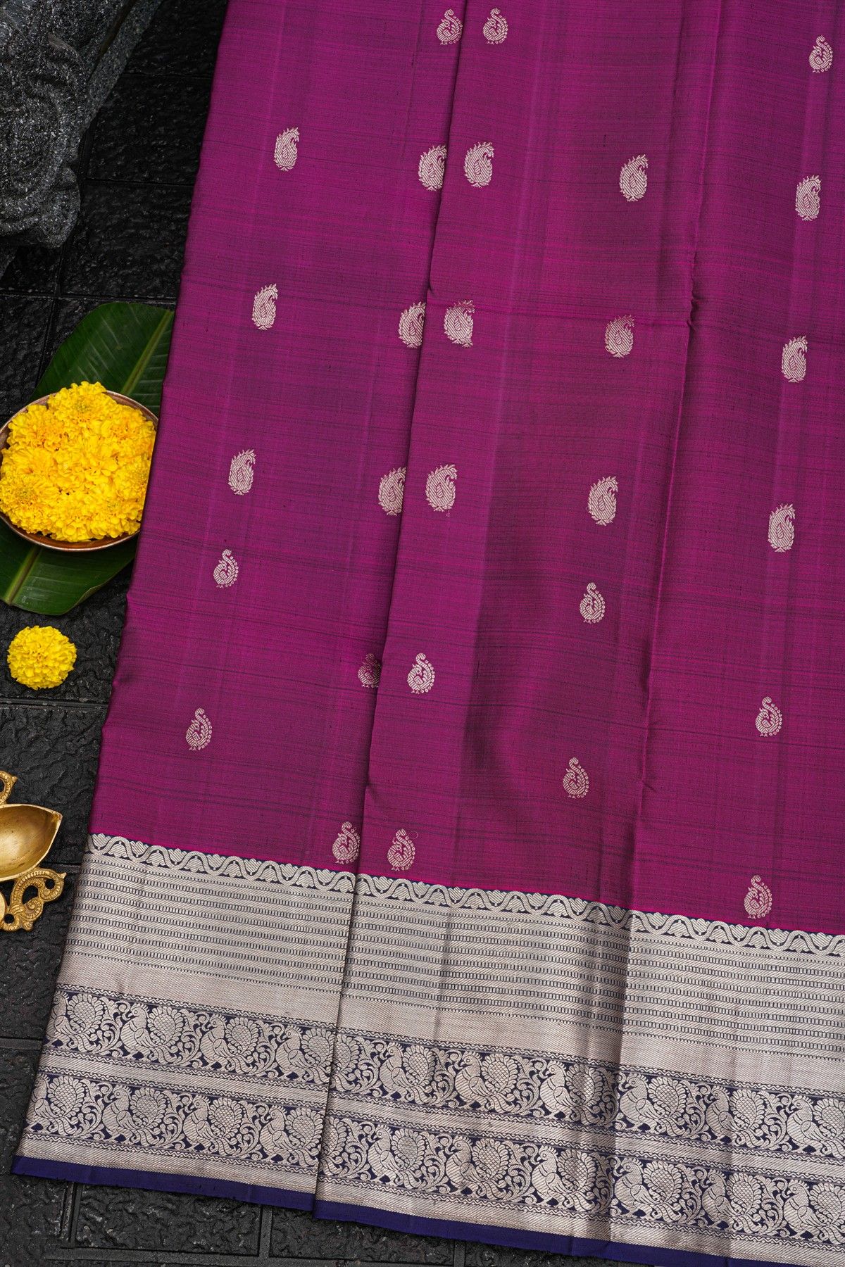 Kancheepuram Silk Wine Saree