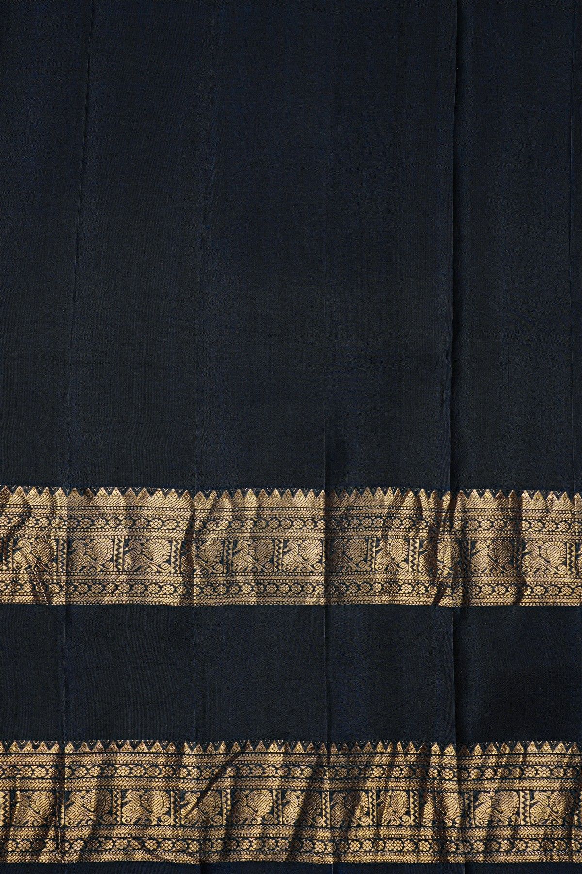 Kancheepuram Eco Print Silk Off White Saree