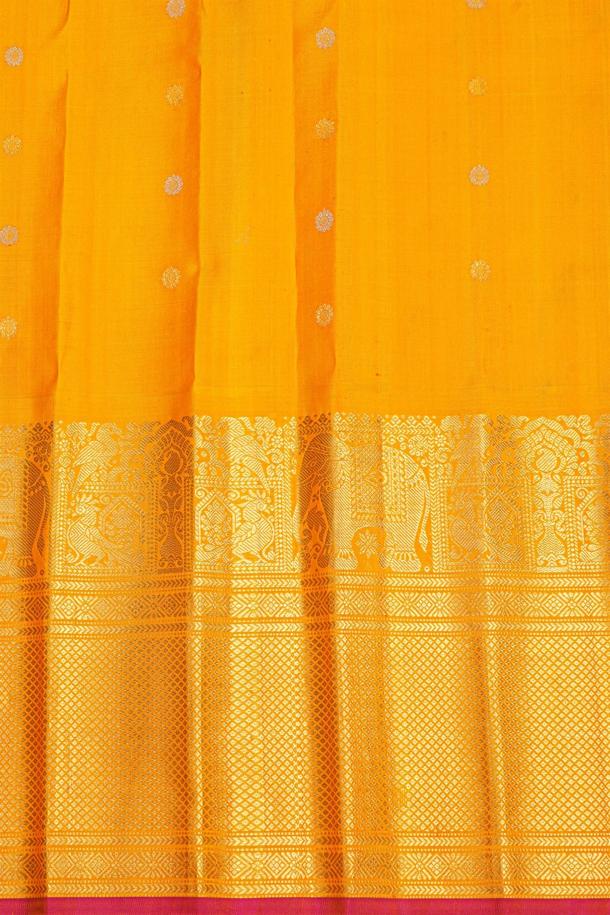 Gadwal Silk Off White Saree