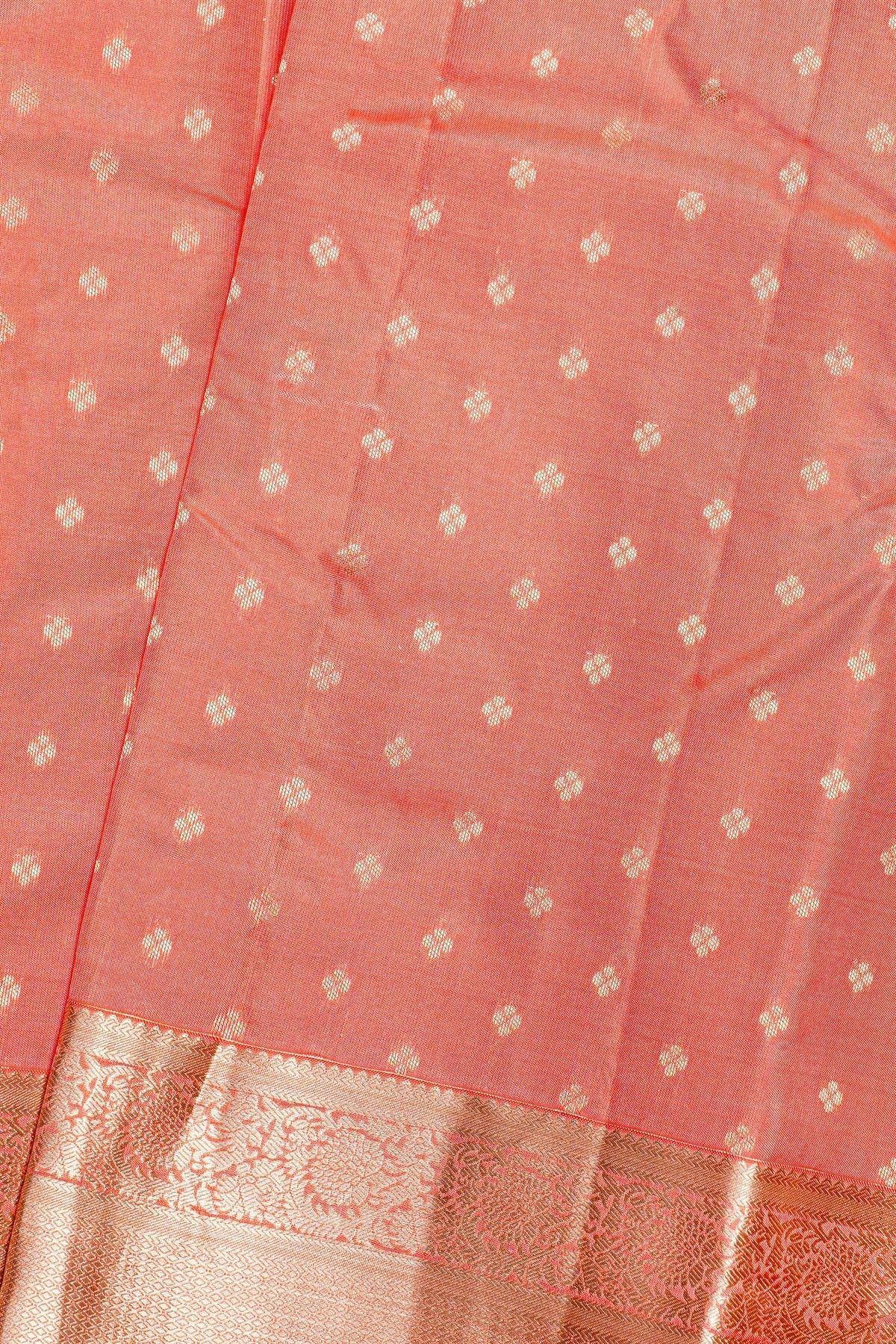 Kancheepuram Silk Peach Saree