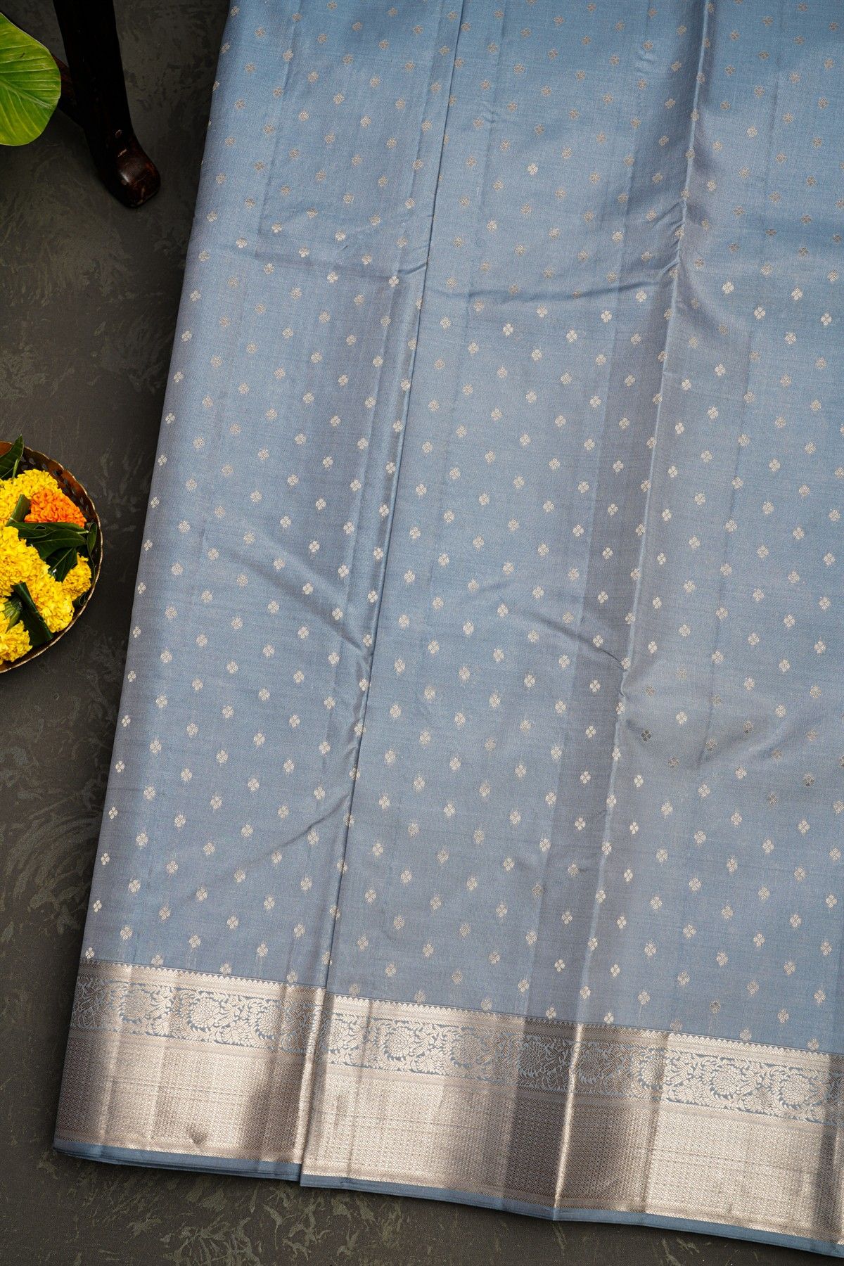 Kancheepuram Silk Grey Saree