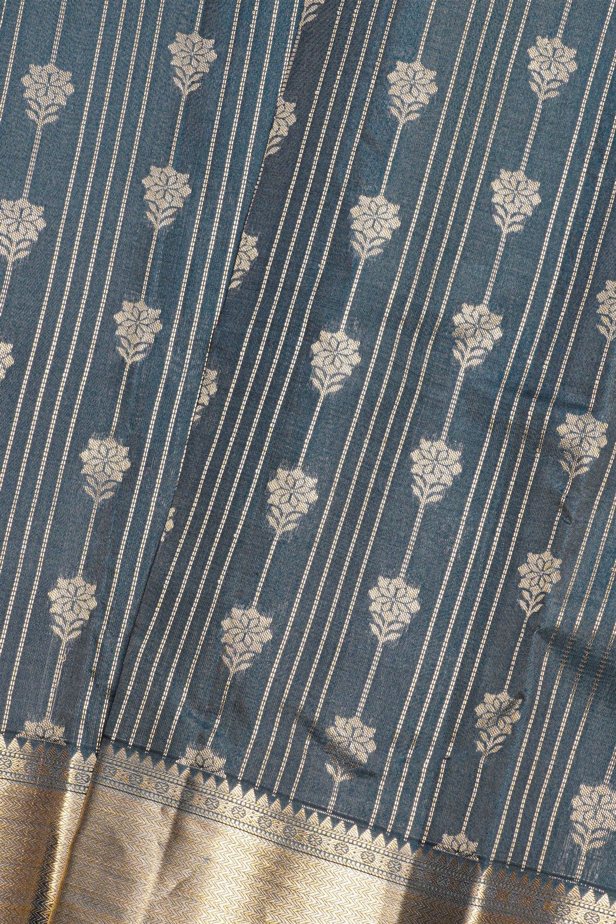 Kancheepuram Silk Dark Grey Saree