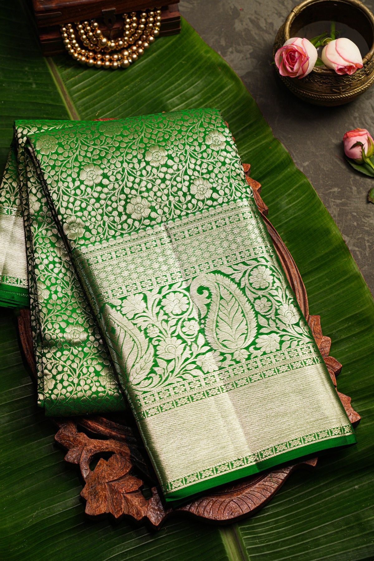 Kancheepuram Silk Green Saree