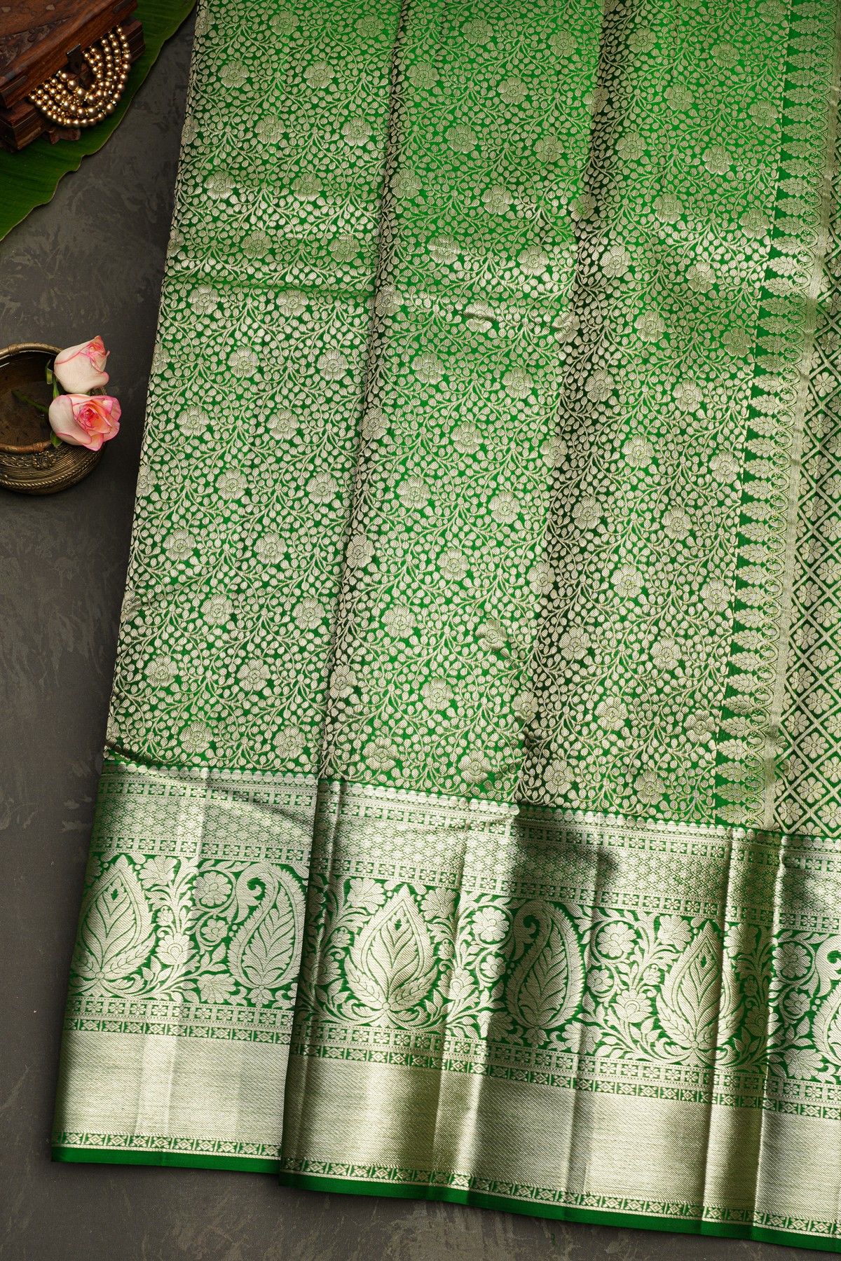 Kancheepuram Silk Green Saree
