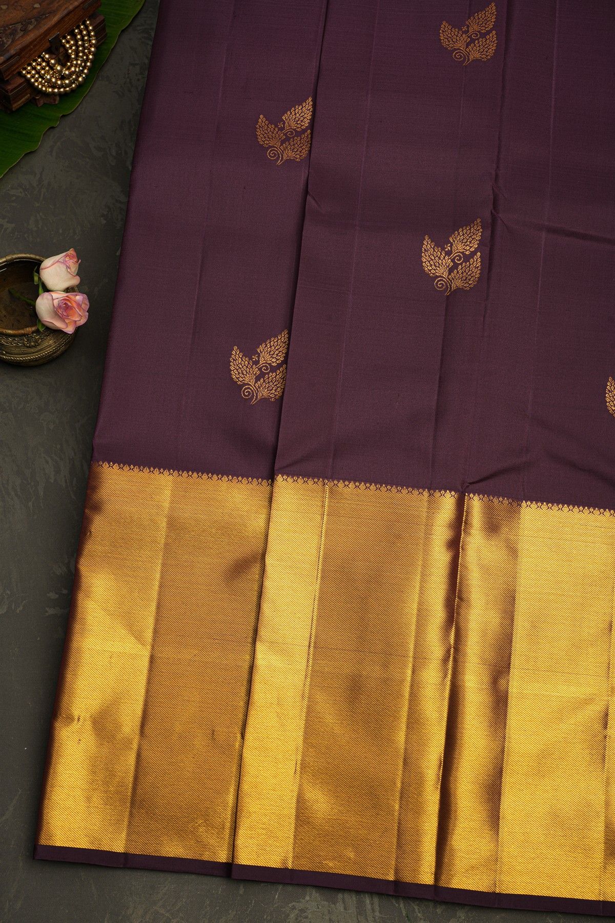 Kancheepuram Silk Wine Saree