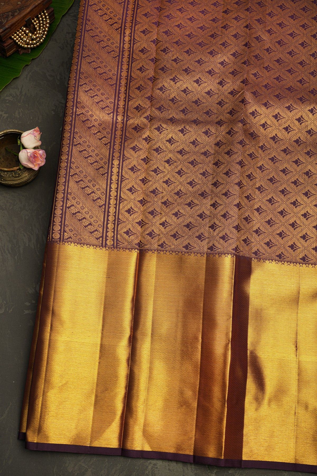 Kancheepuram Silk Wine Saree