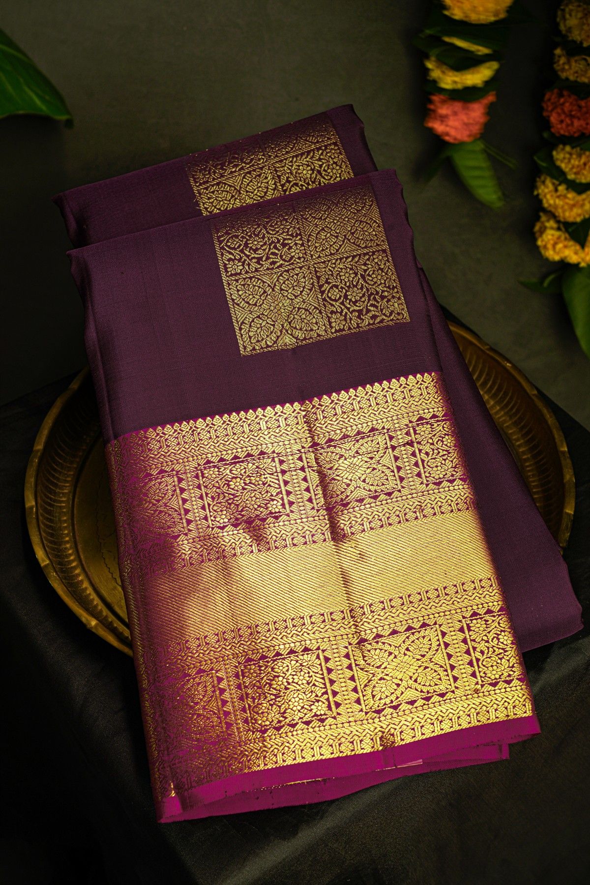 Kancheepuram Silk Wine Saree