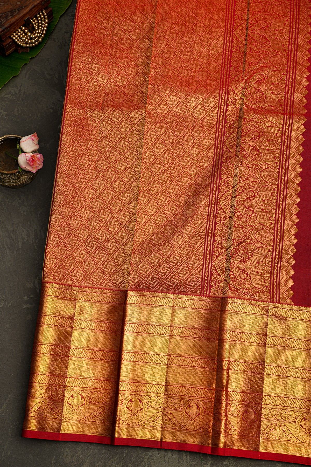 Kancheepuram Silk Bottle Green Saree