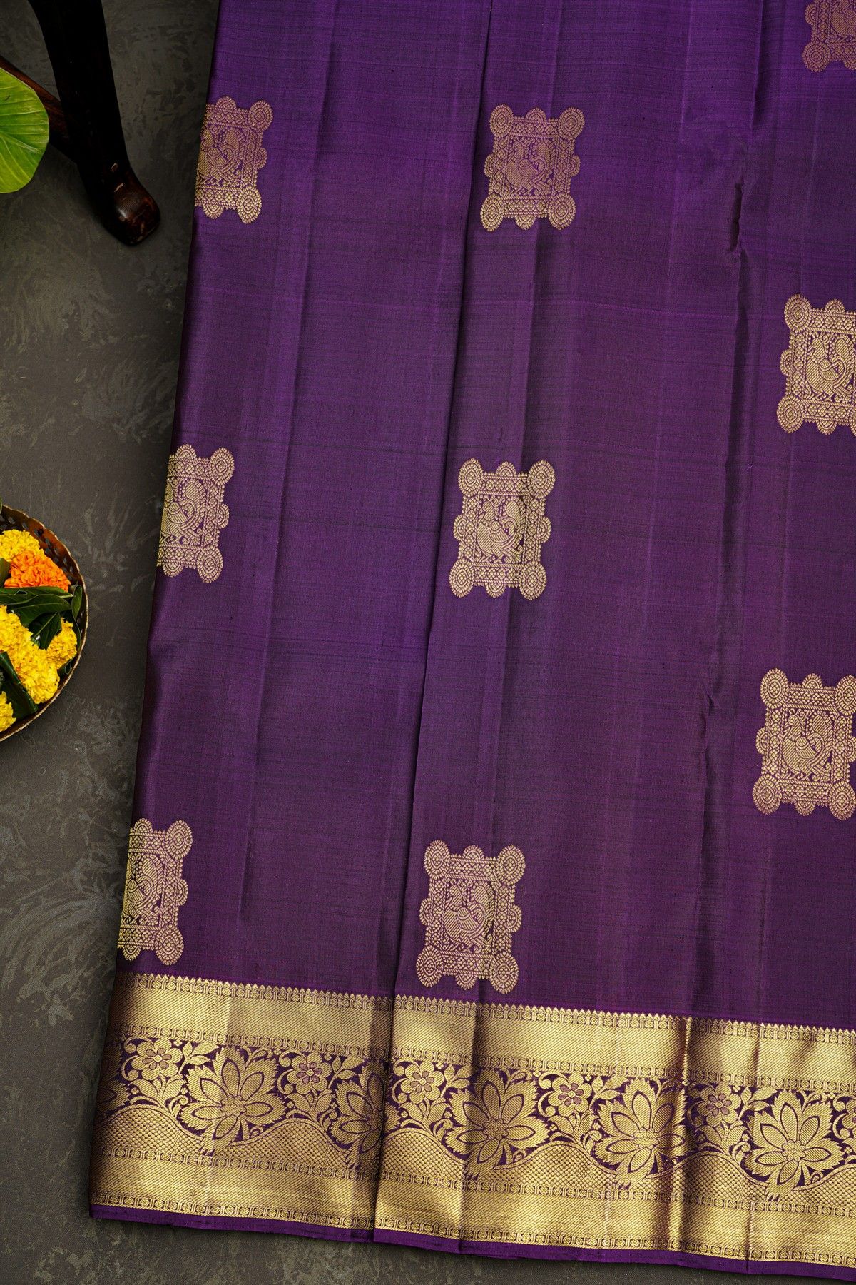 Kancheepuram Silk Navy Blue Saree