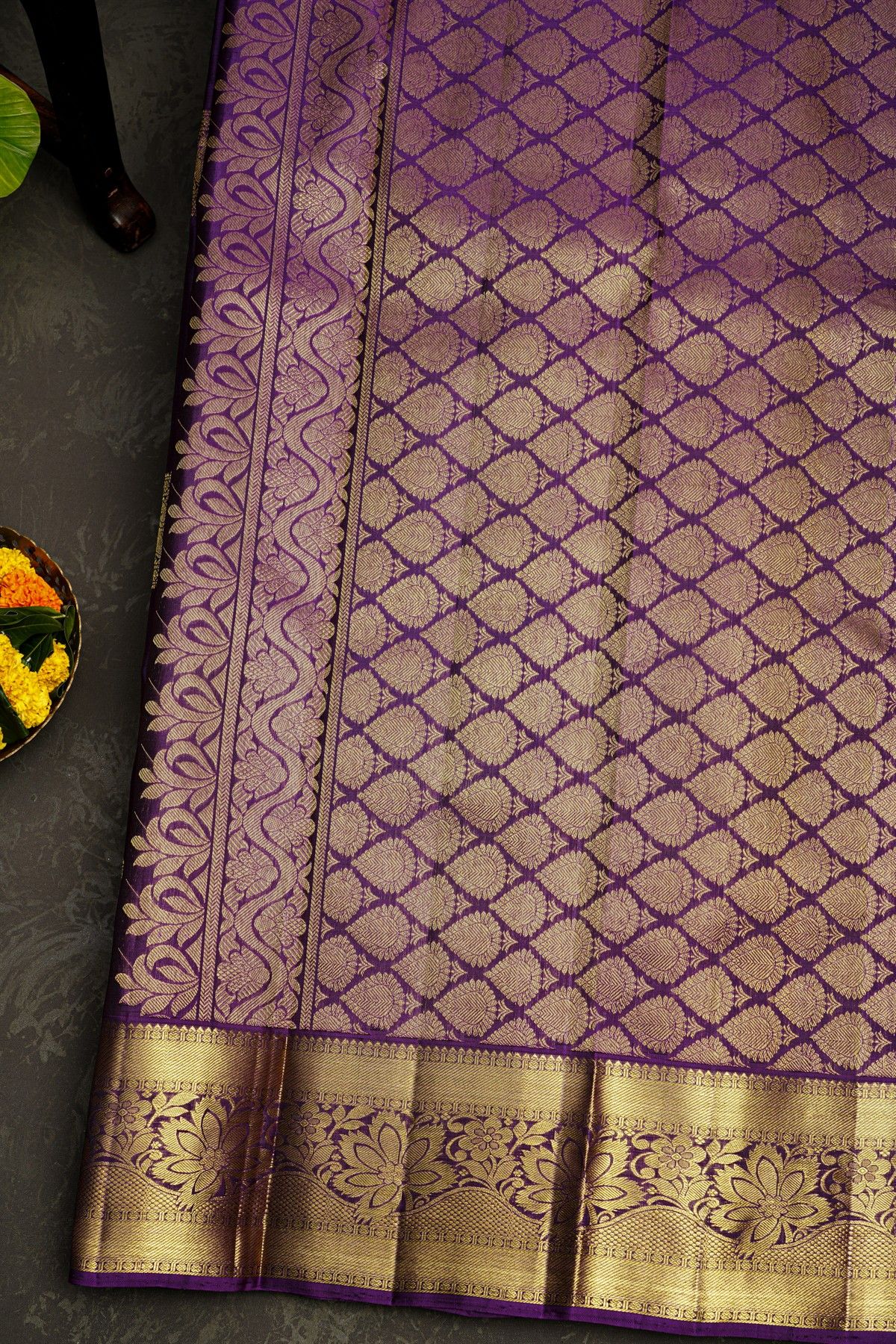 Kancheepuram Silk Navy Blue Saree