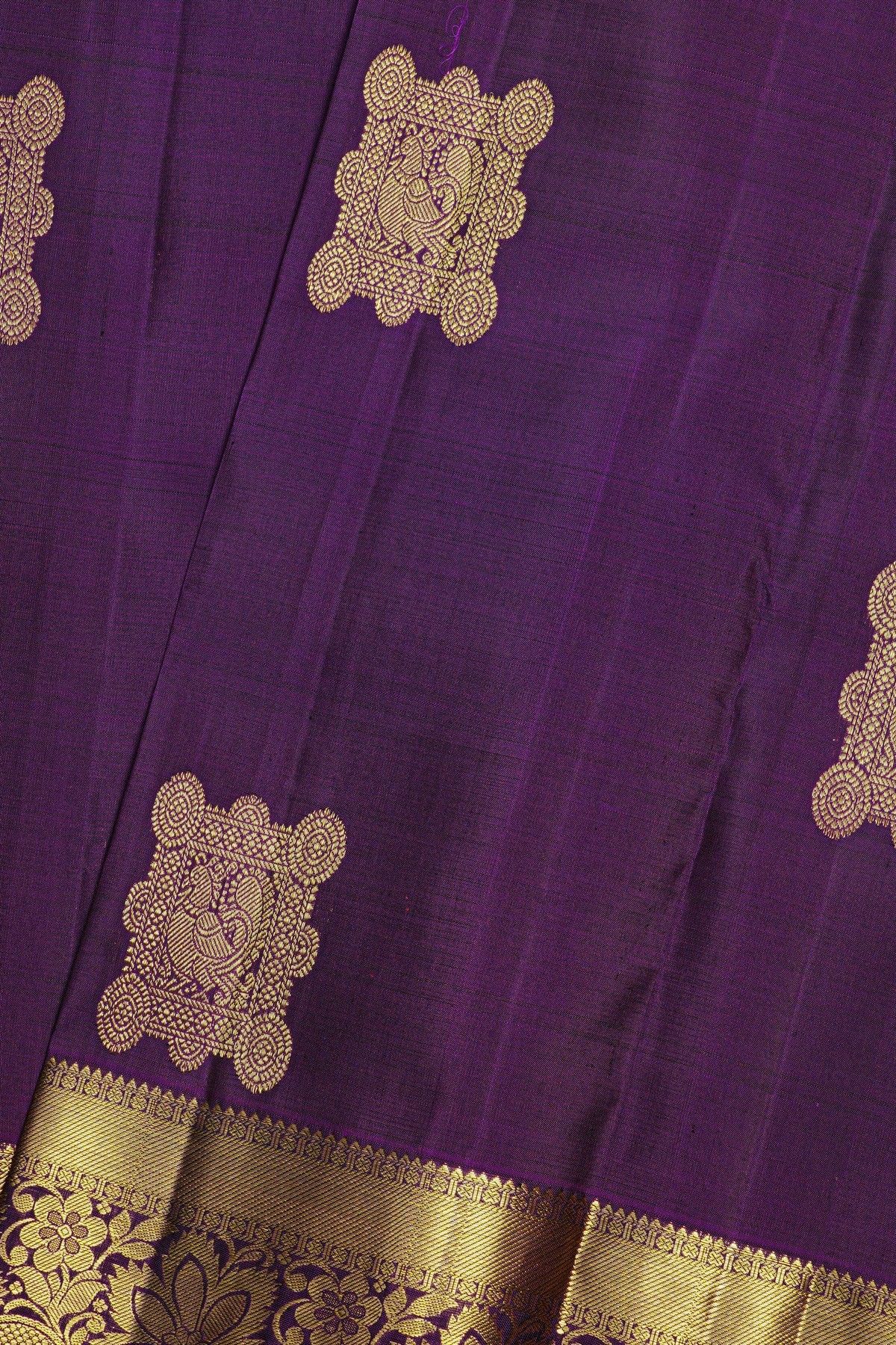 Kancheepuram Silk Navy Blue Saree