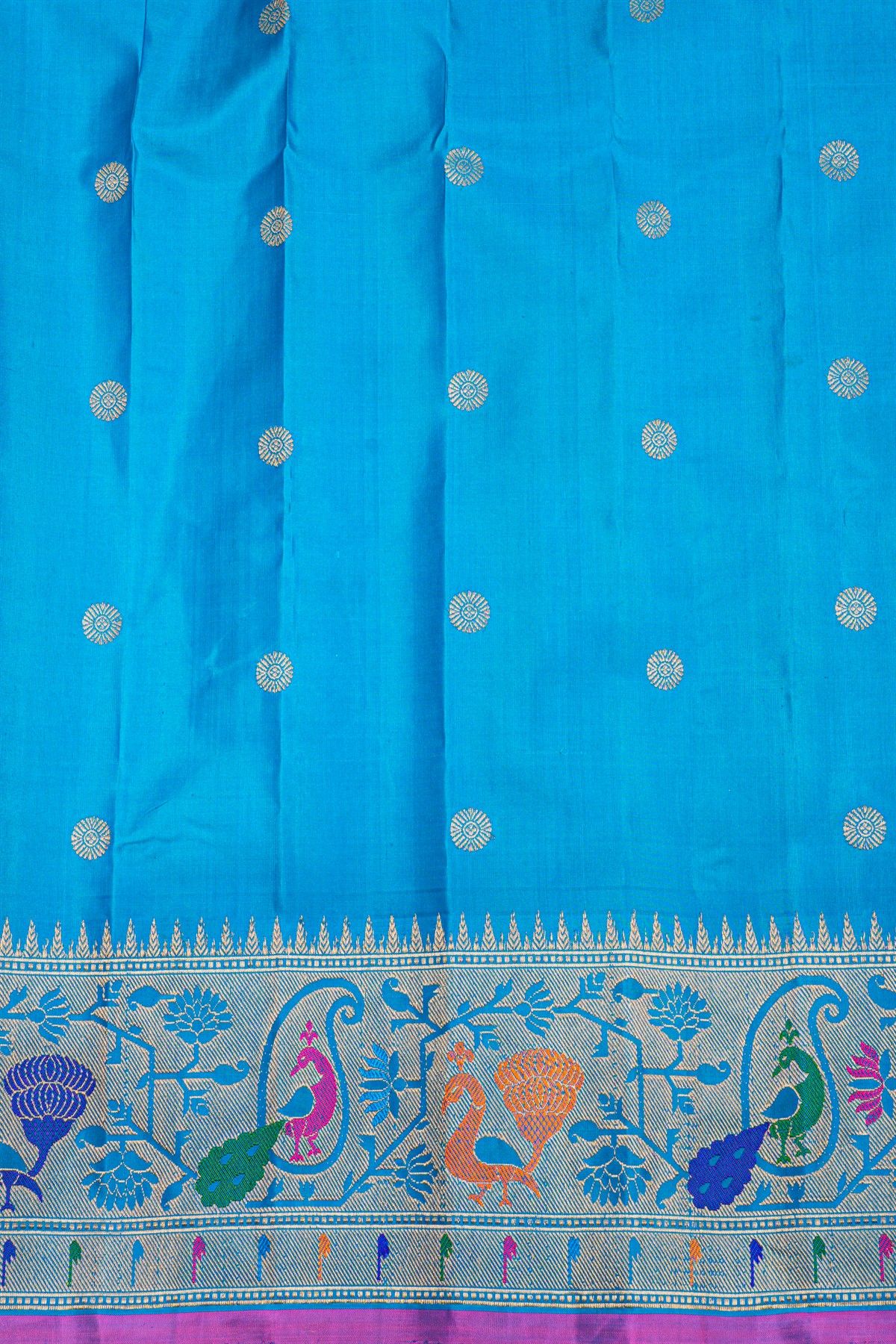 Gadwal Silk Sky Blue Saree