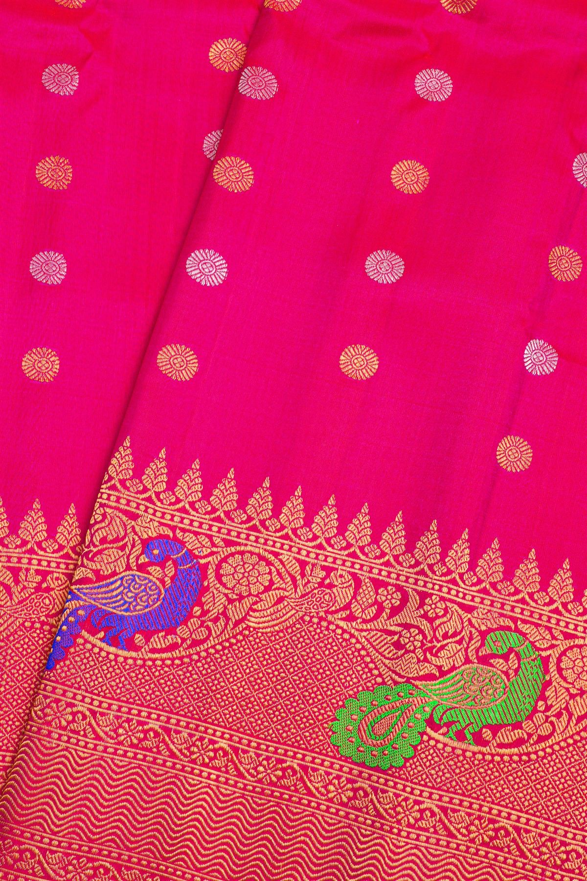Gadwal Silk Rani Pink Saree
