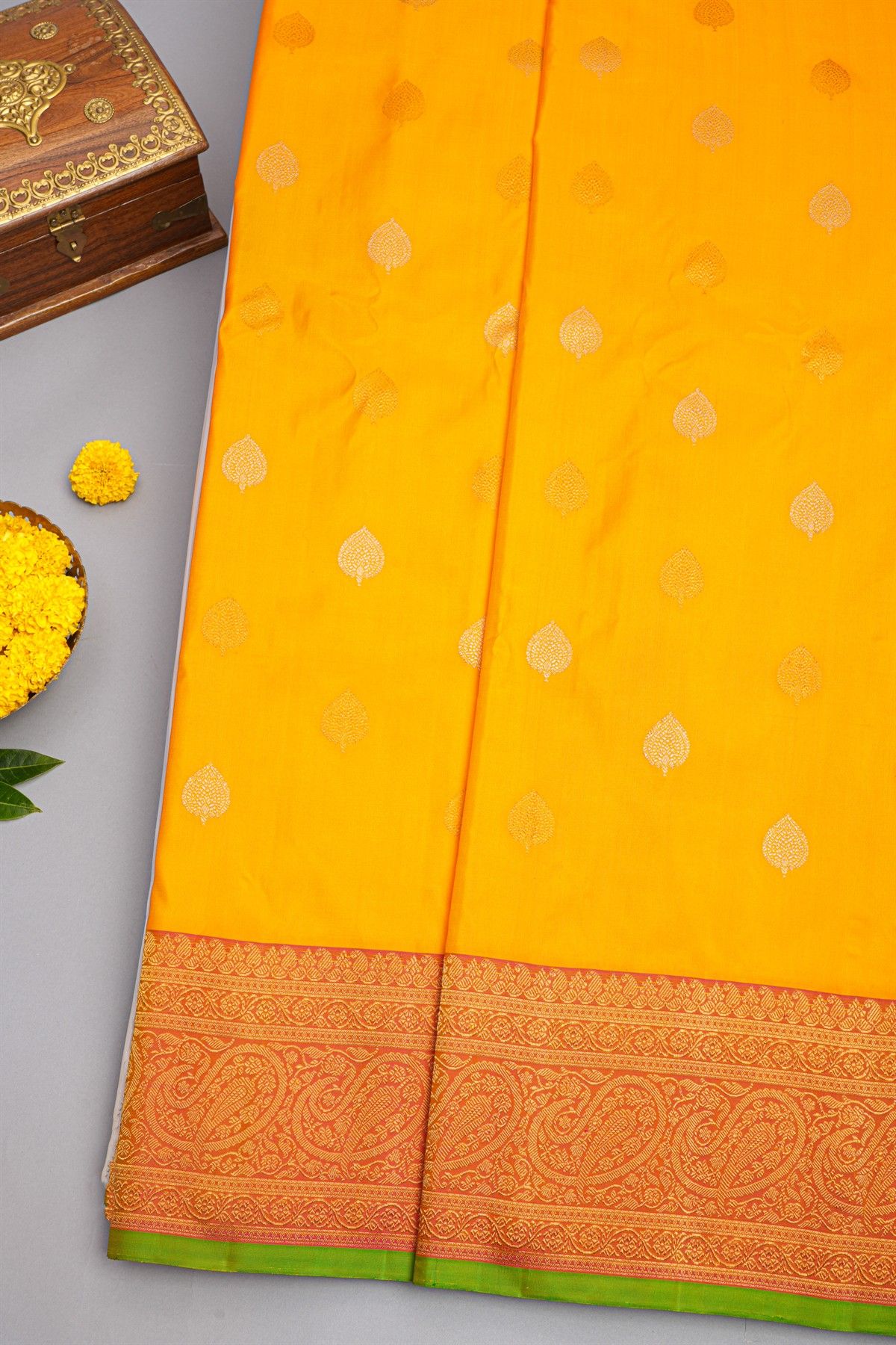 Gadwal Silk Mustard Saree