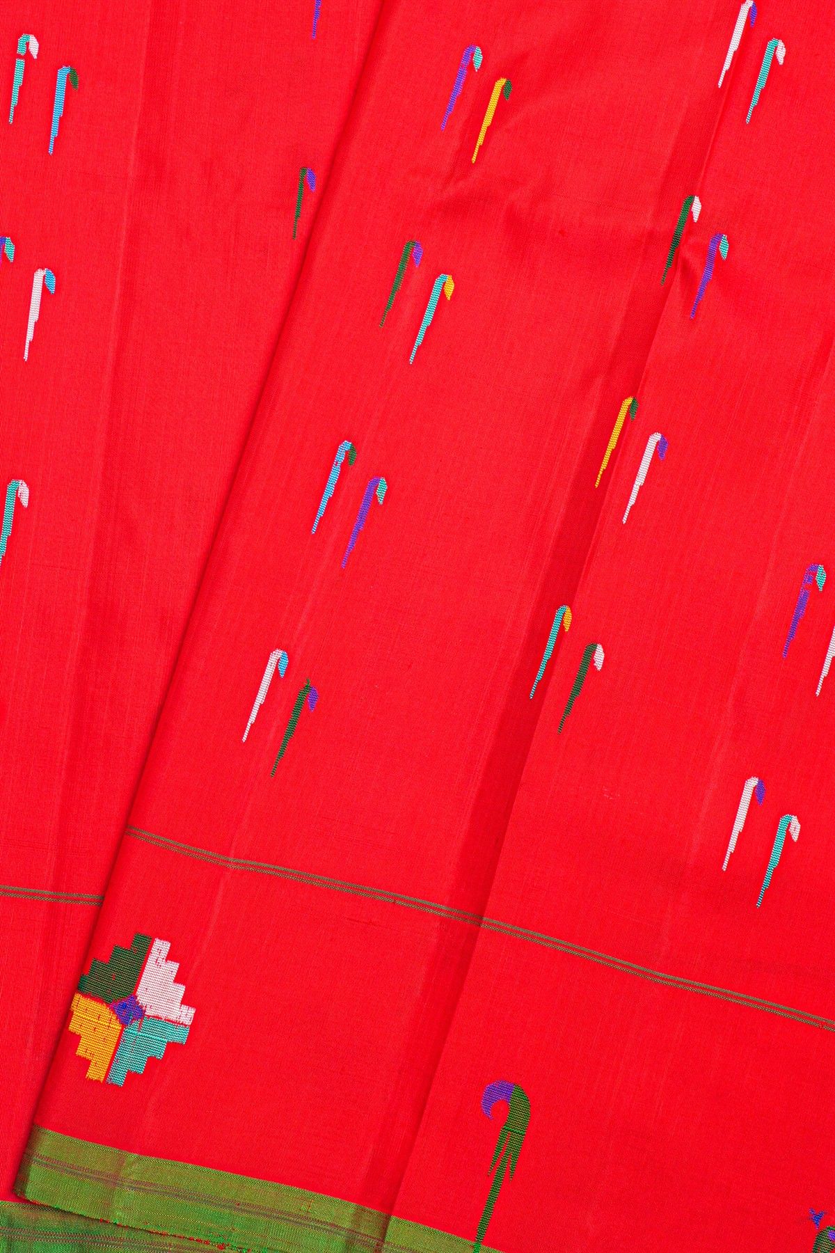 Gadwal Silk Red Saree