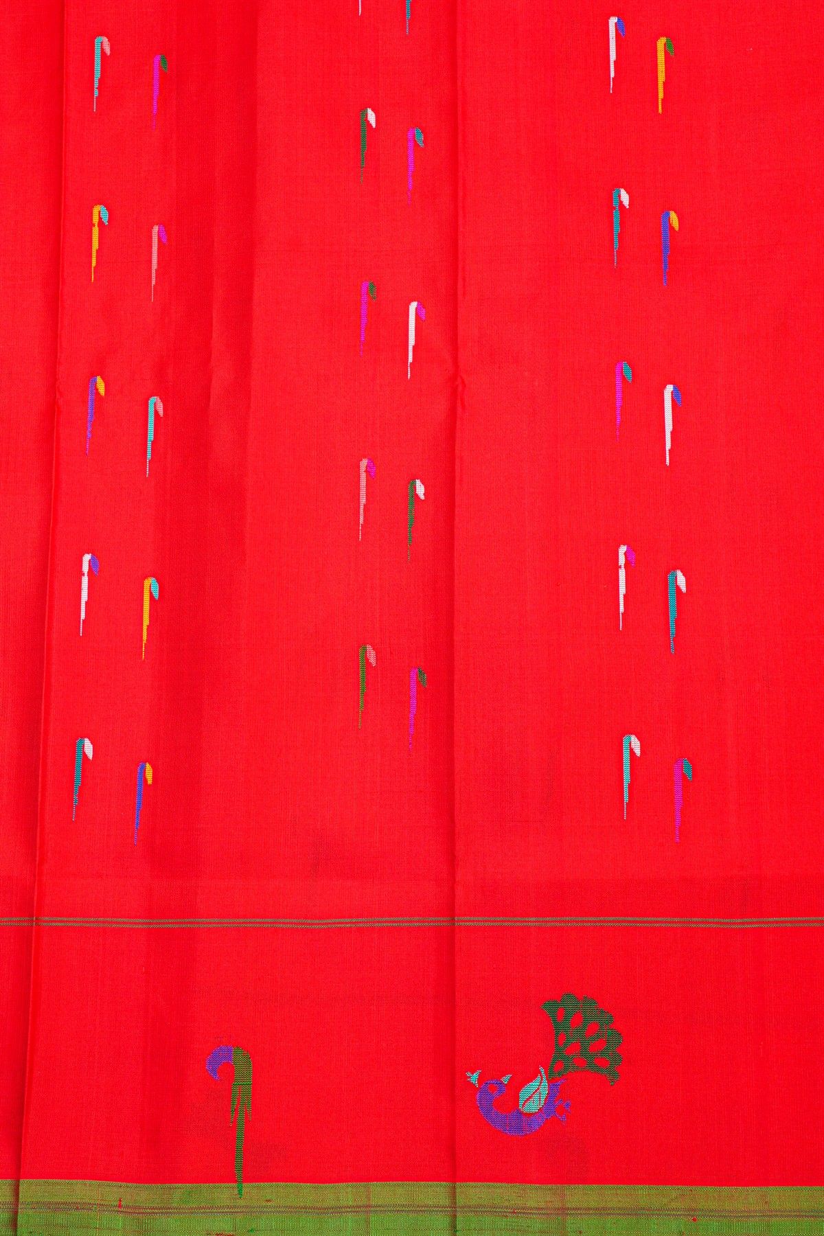 Gadwal Silk Red Saree