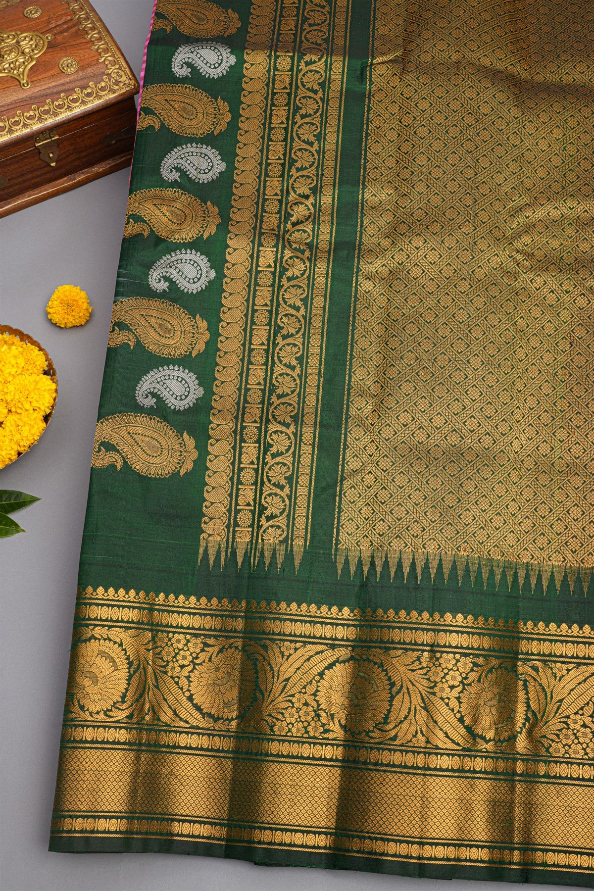 Gadwal Silk Multicolour Saree
