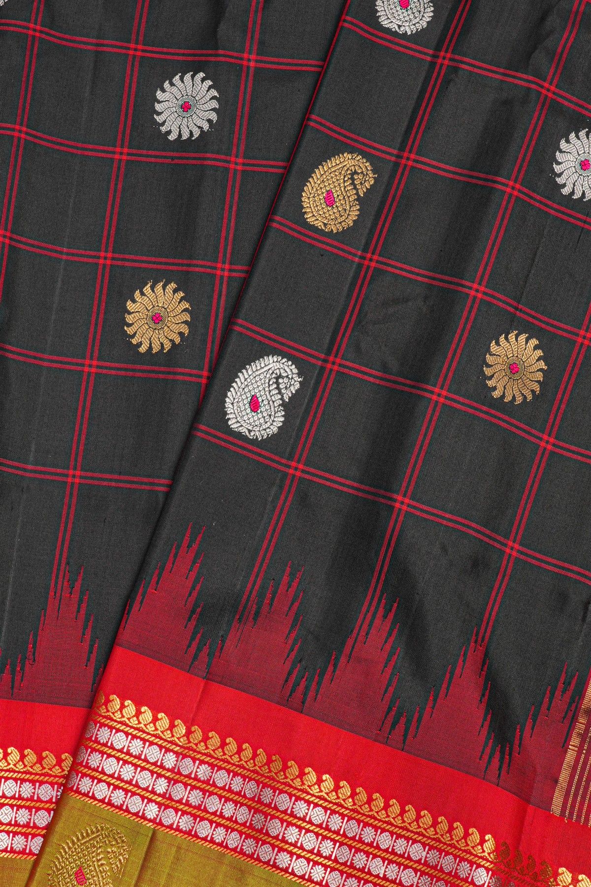 Gadwal Silk Black Saree