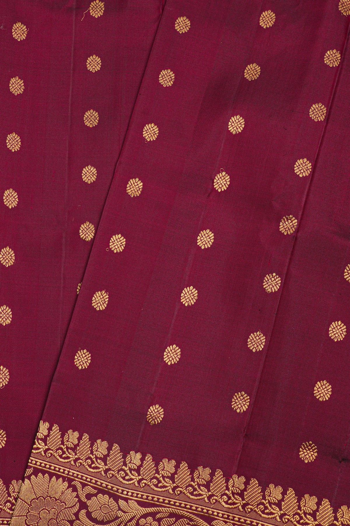 Gadwal Silk Dark Maroon Saree