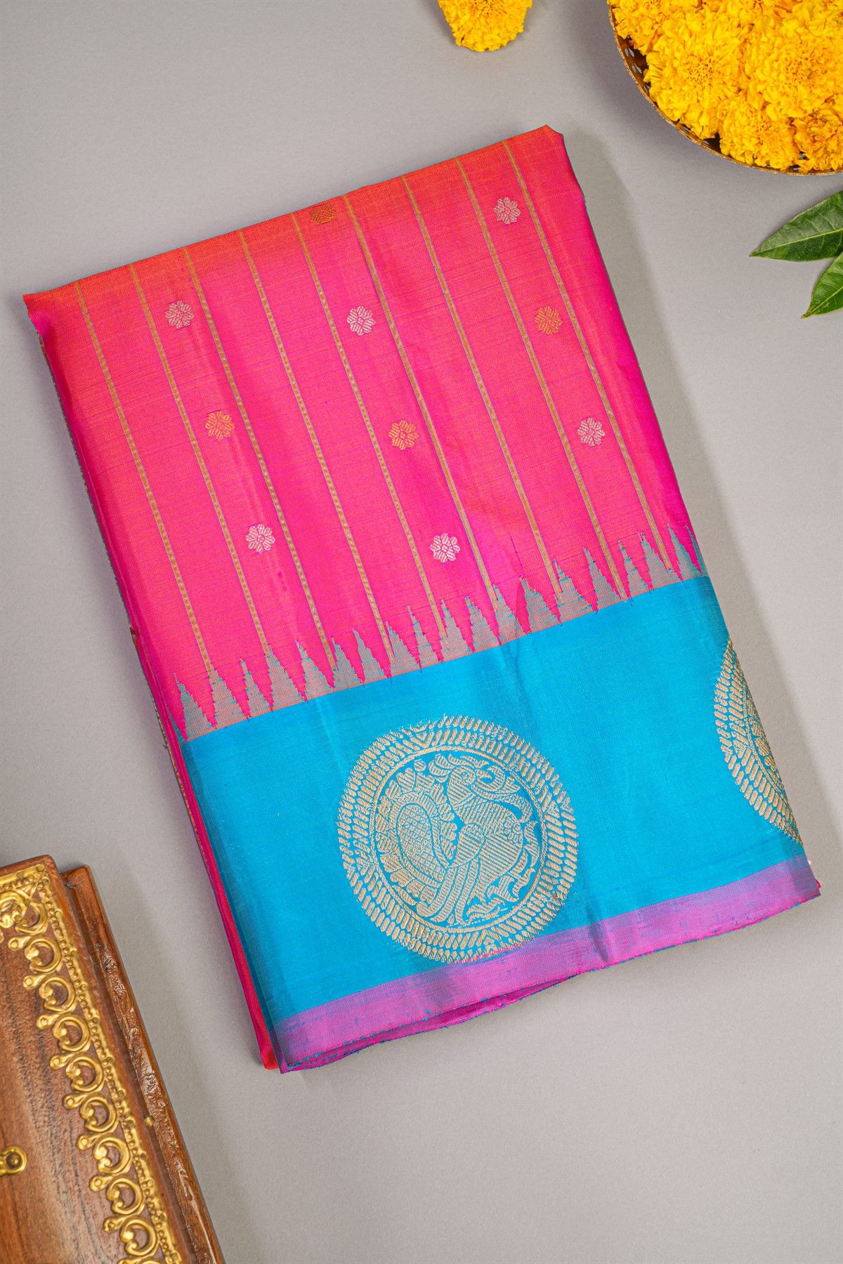 Gadwal Silk Pink Saree