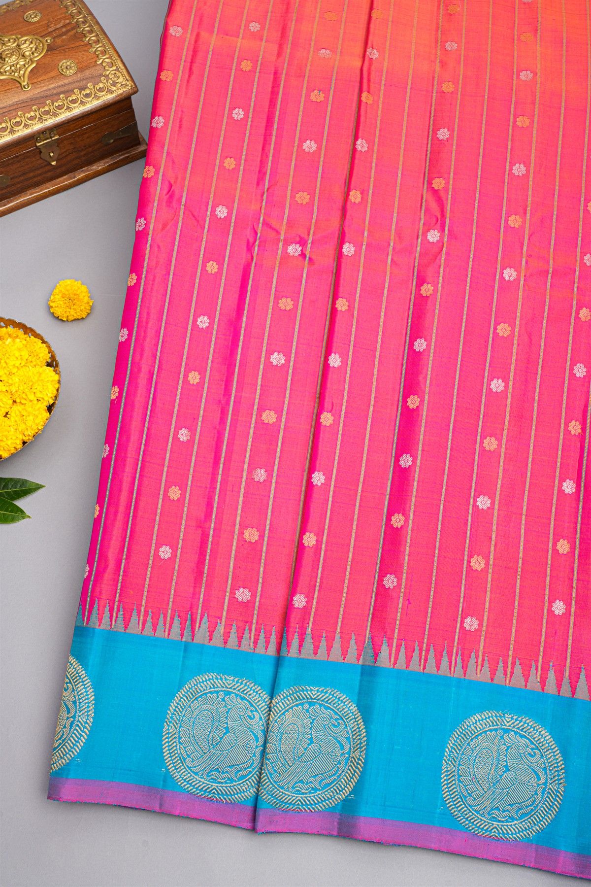 Gadwal Silk Pink Saree