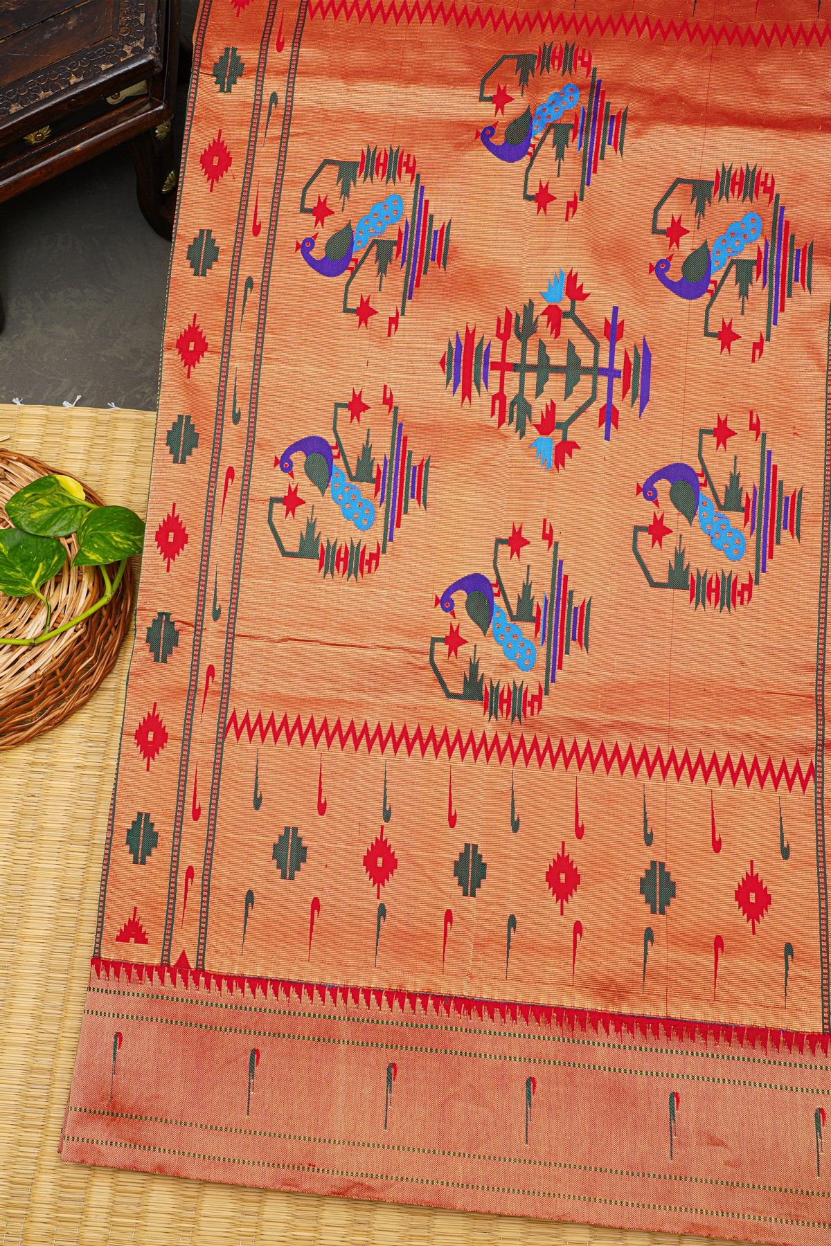 Paithani Weaving Silk Magenta Saree