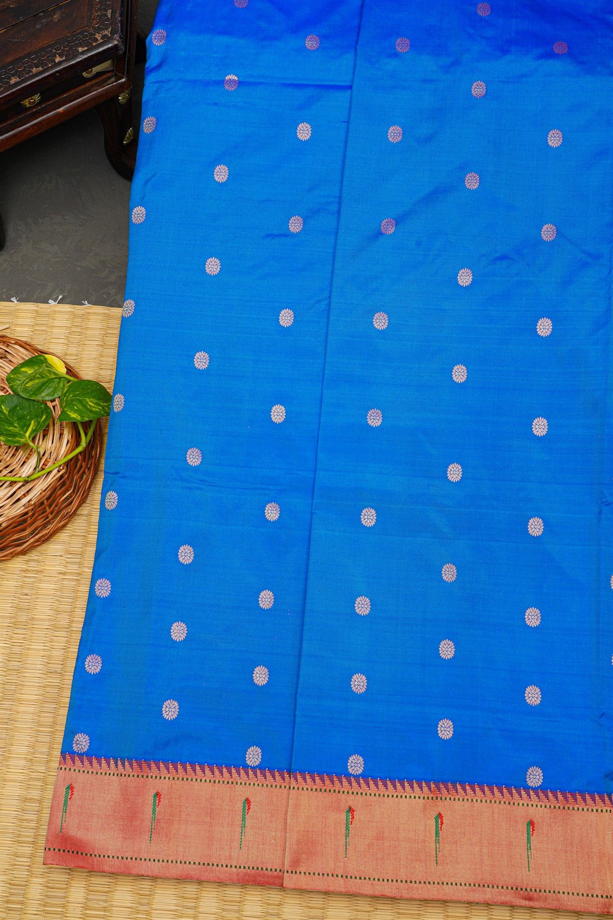 Paithani Silk Royal Blue Saree