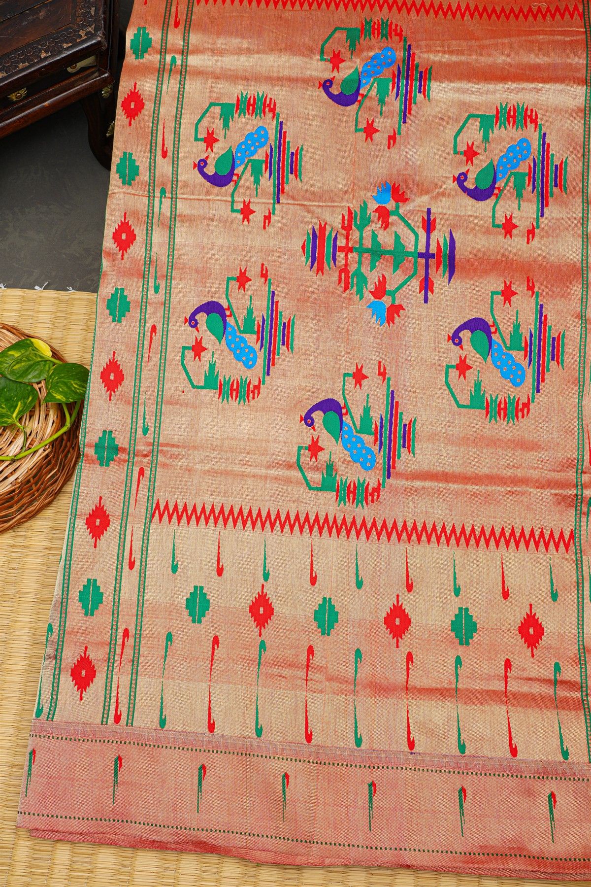 Paithani Silk Royal Blue Saree