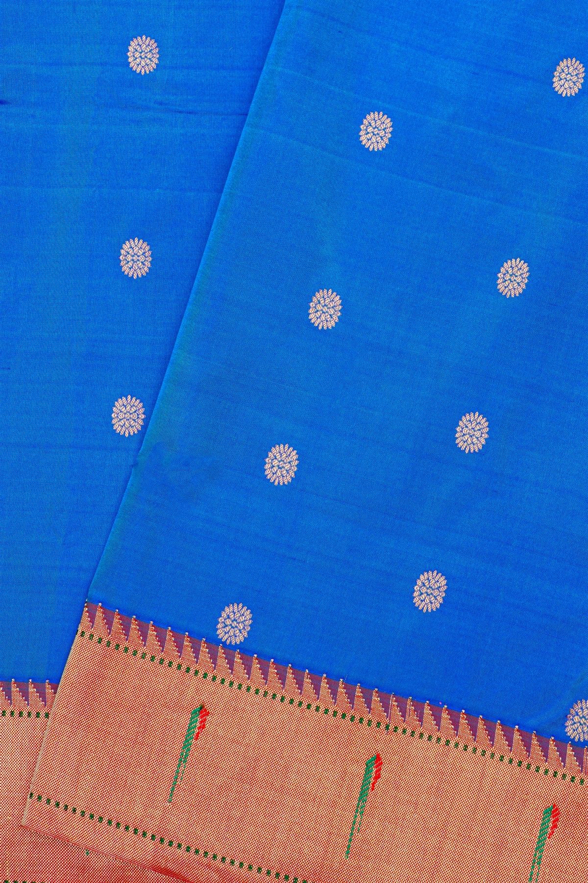 Paithani Silk Royal Blue Saree