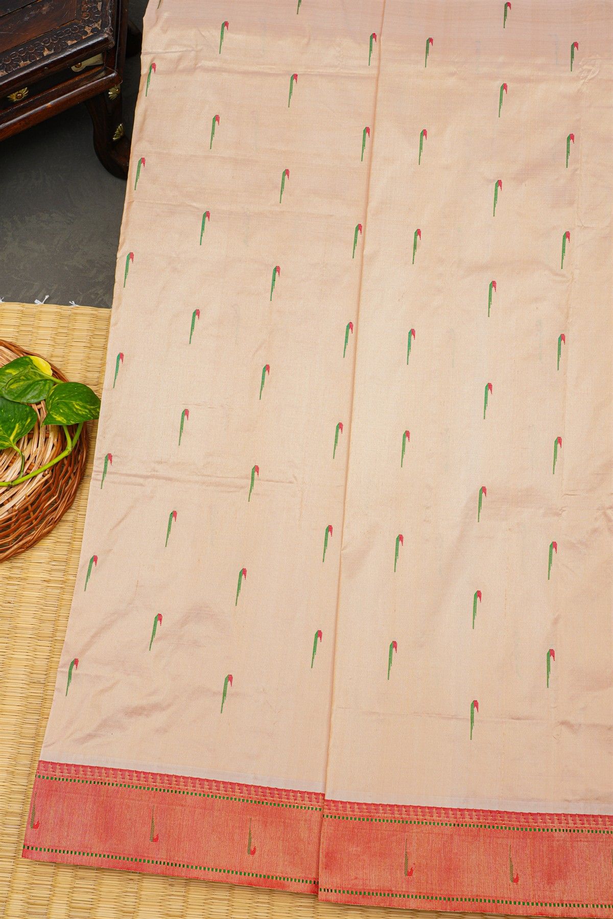 Paithani Silk Cream Saree