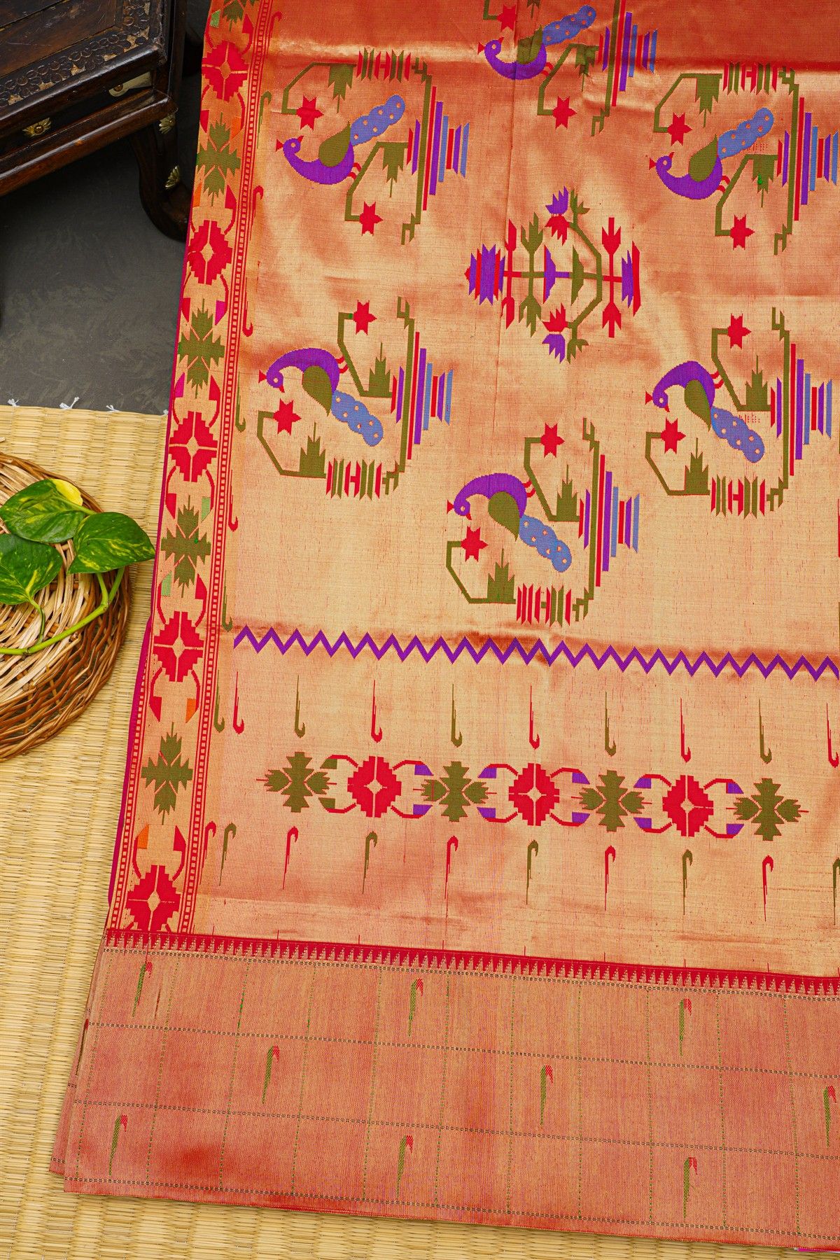 Paithani Silk Magenta Saree